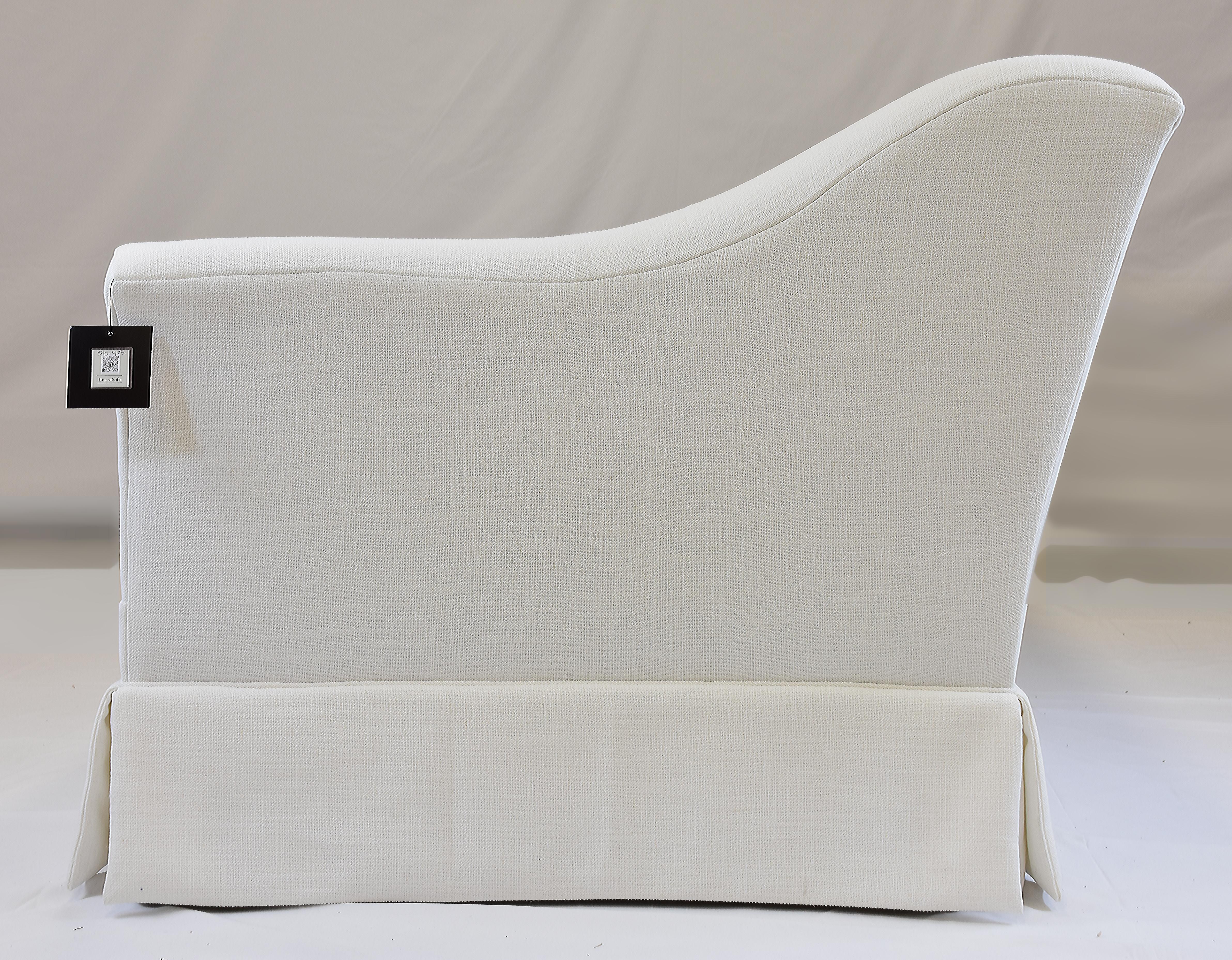 Le Jeune Upholstery Lucca Sofa Showroom Model in White Linen 1