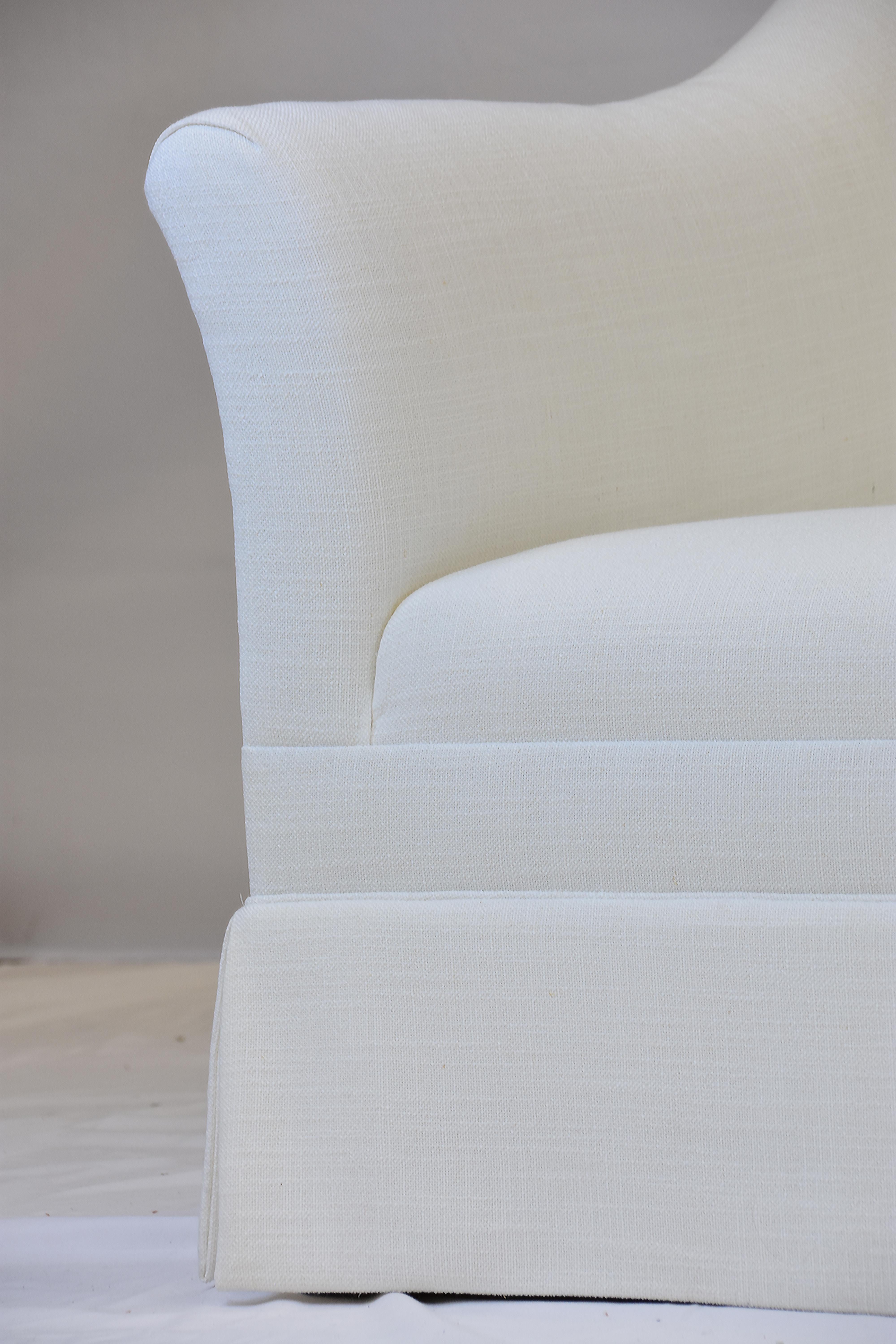 Le Jeune Upholstery Lucca Sofa Showroom Model in White Linen 4