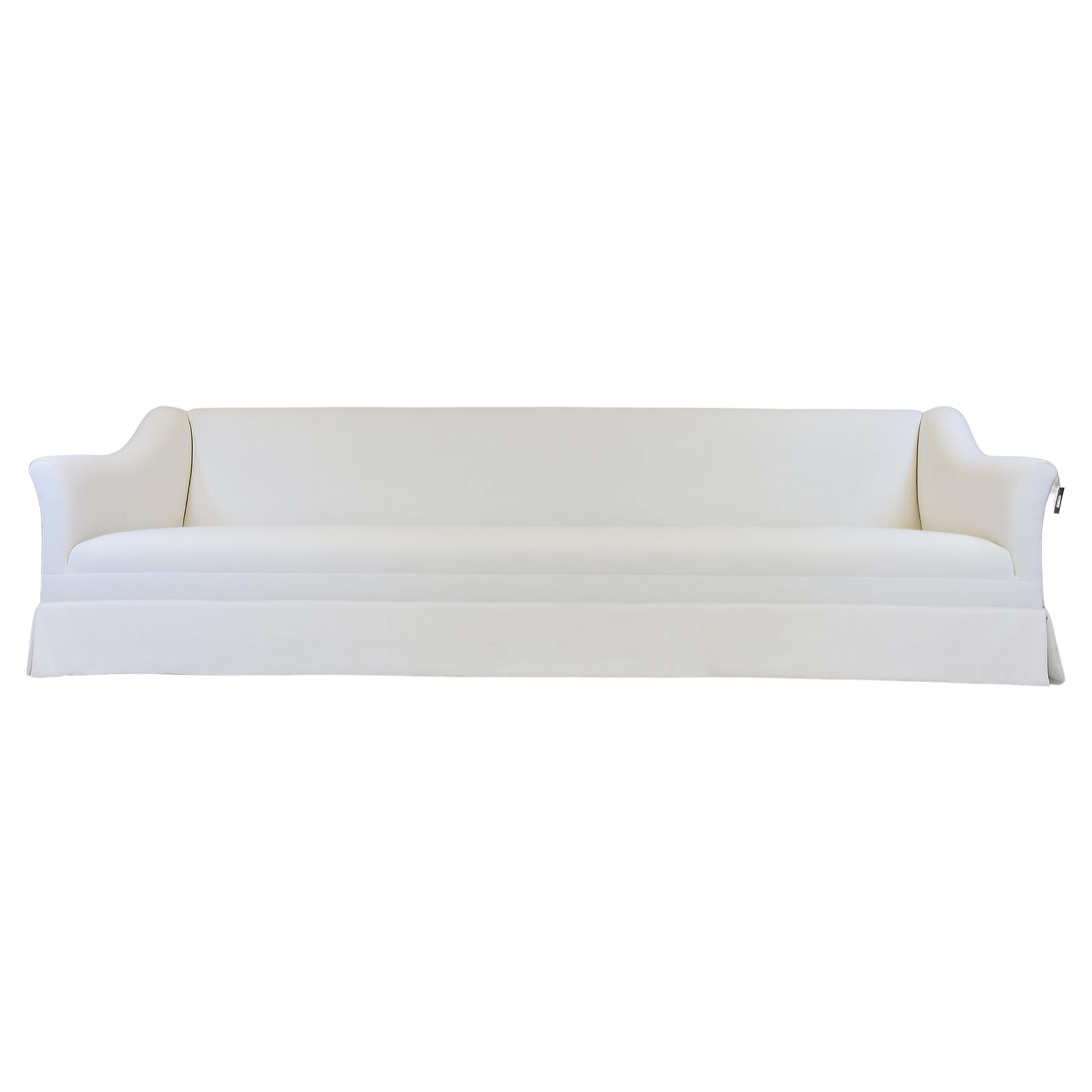 Le Jeune Upholstery Lucca Sofa Showroom Model in White Linen