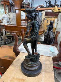 "Le Jeune Violoniste" - Bronze patiné dans le style d'Adrien Étienne Gaudez