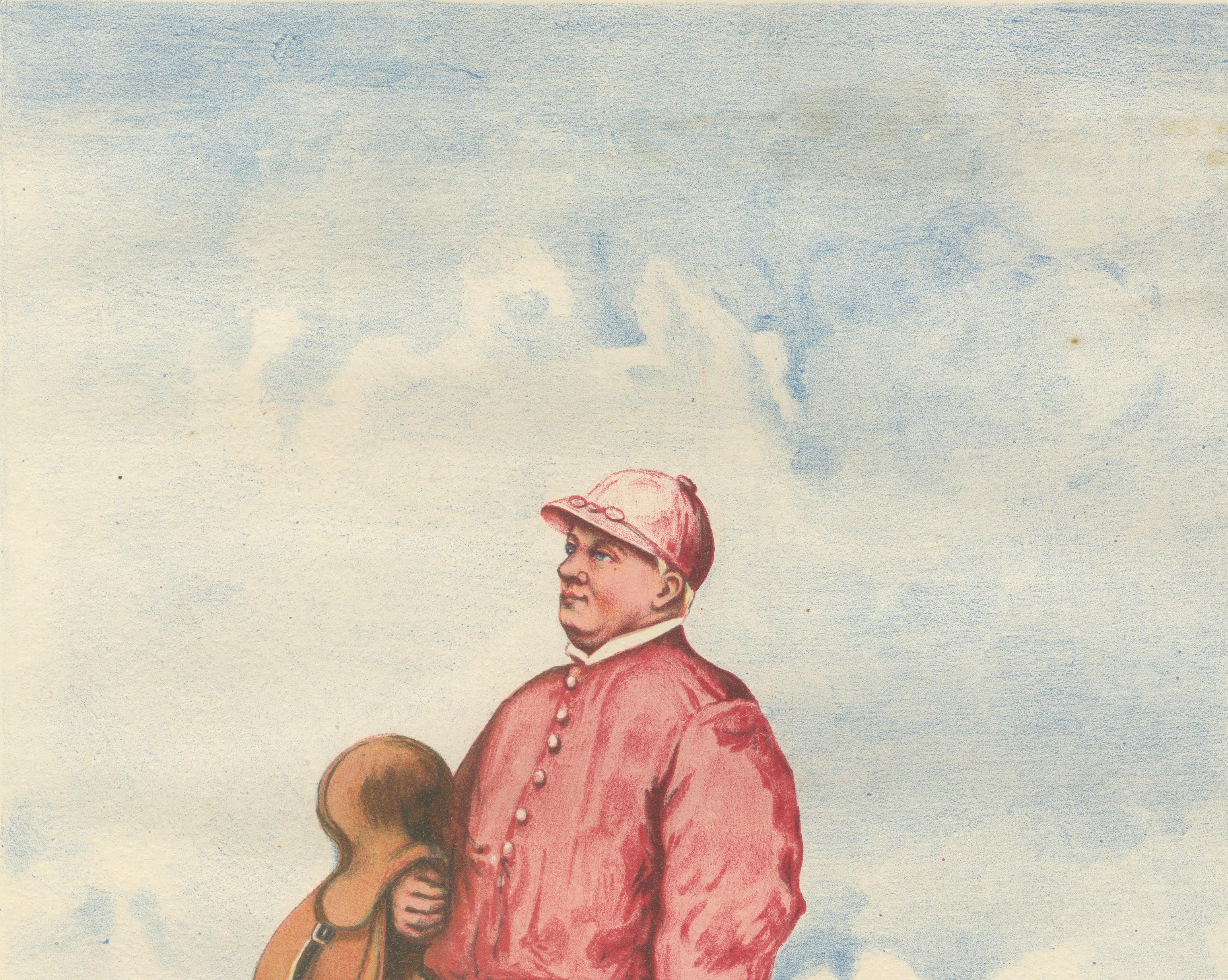 Le Jockey Mills, French Racing Caricature Chromolithograph, Album Comique 1884