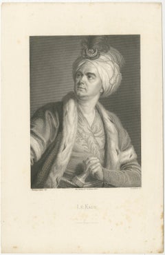 Le Kain in Oriental Costume, French Theatre Portrait Engraving, 1788