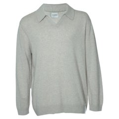 Le Kasha, Graues Langarm-Polo aus Kaschmir