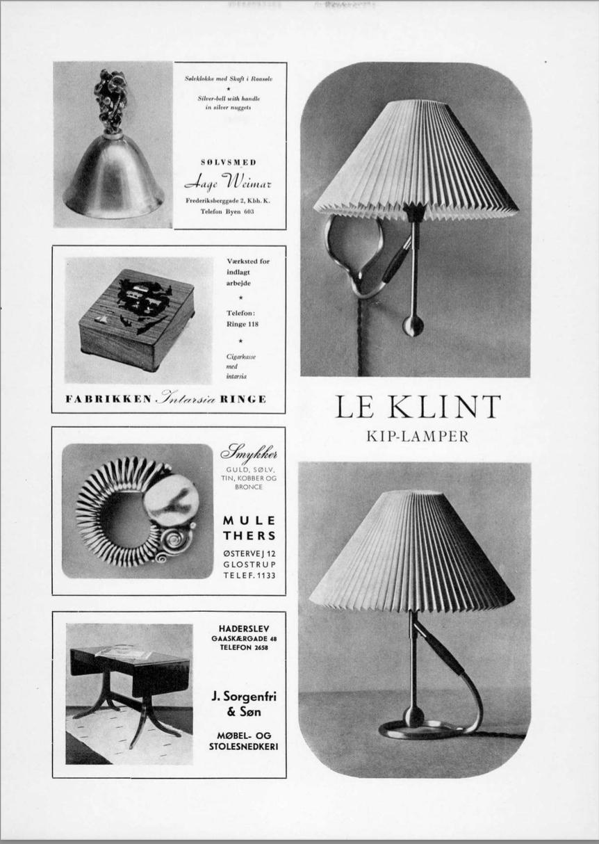 Le Klint Brass Wall or Table Lamp by Kaare Klint 