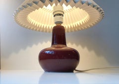 Le Klint Ceramic Table Lamp with Oxblood Glaze by Ole Bøgild, 1970s