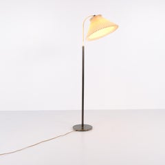 Le Klint Floor Lamp In Brass & Pleated Shade From 1960s