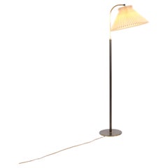 Le Klint Floor Lamp In Brass & Pleated Shade From 1960s