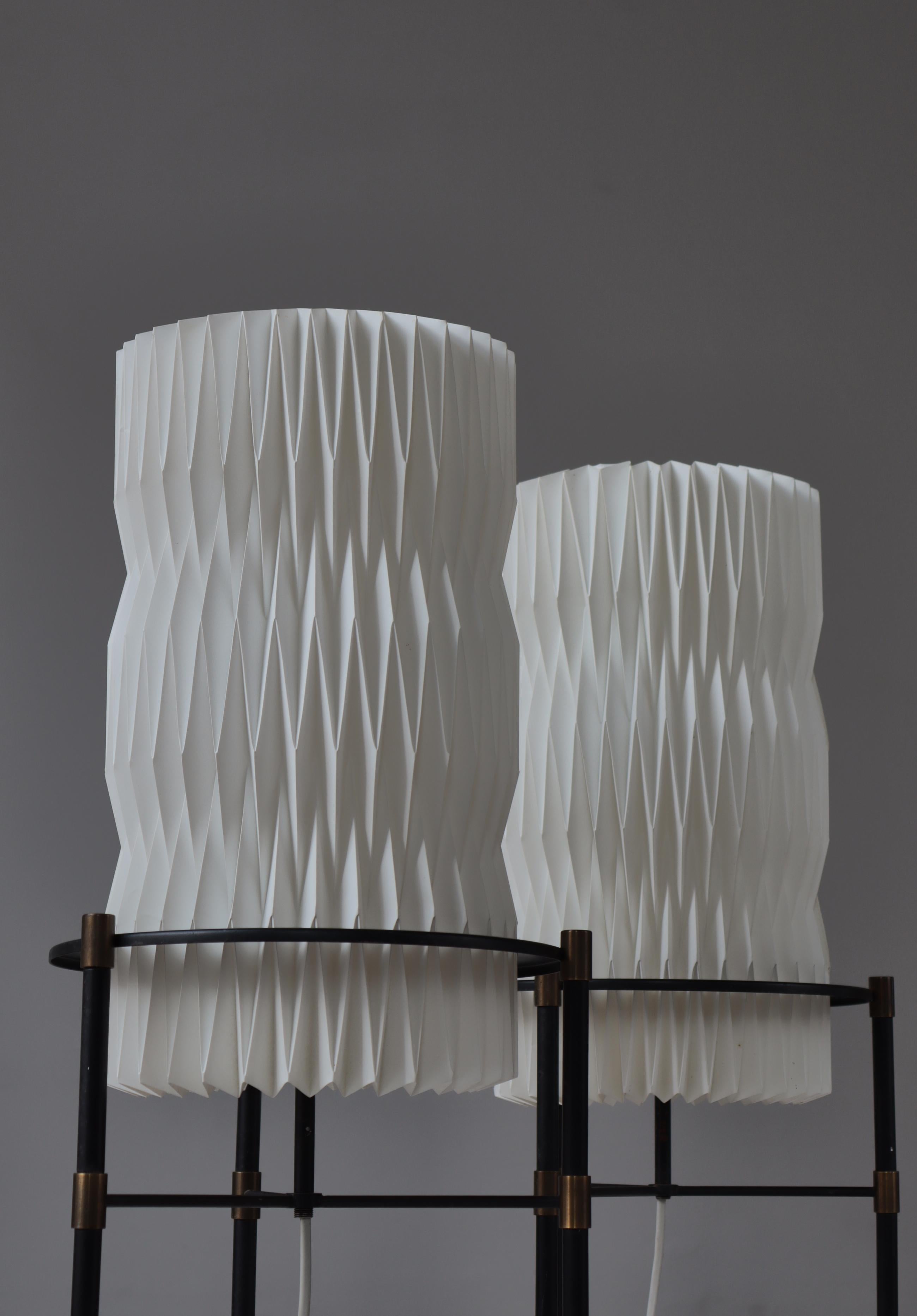 Danish Le Klint Floor Lamps in Brass & Iron Tove & Edvard Kindt-Larsen, 1960s, Denmark For Sale