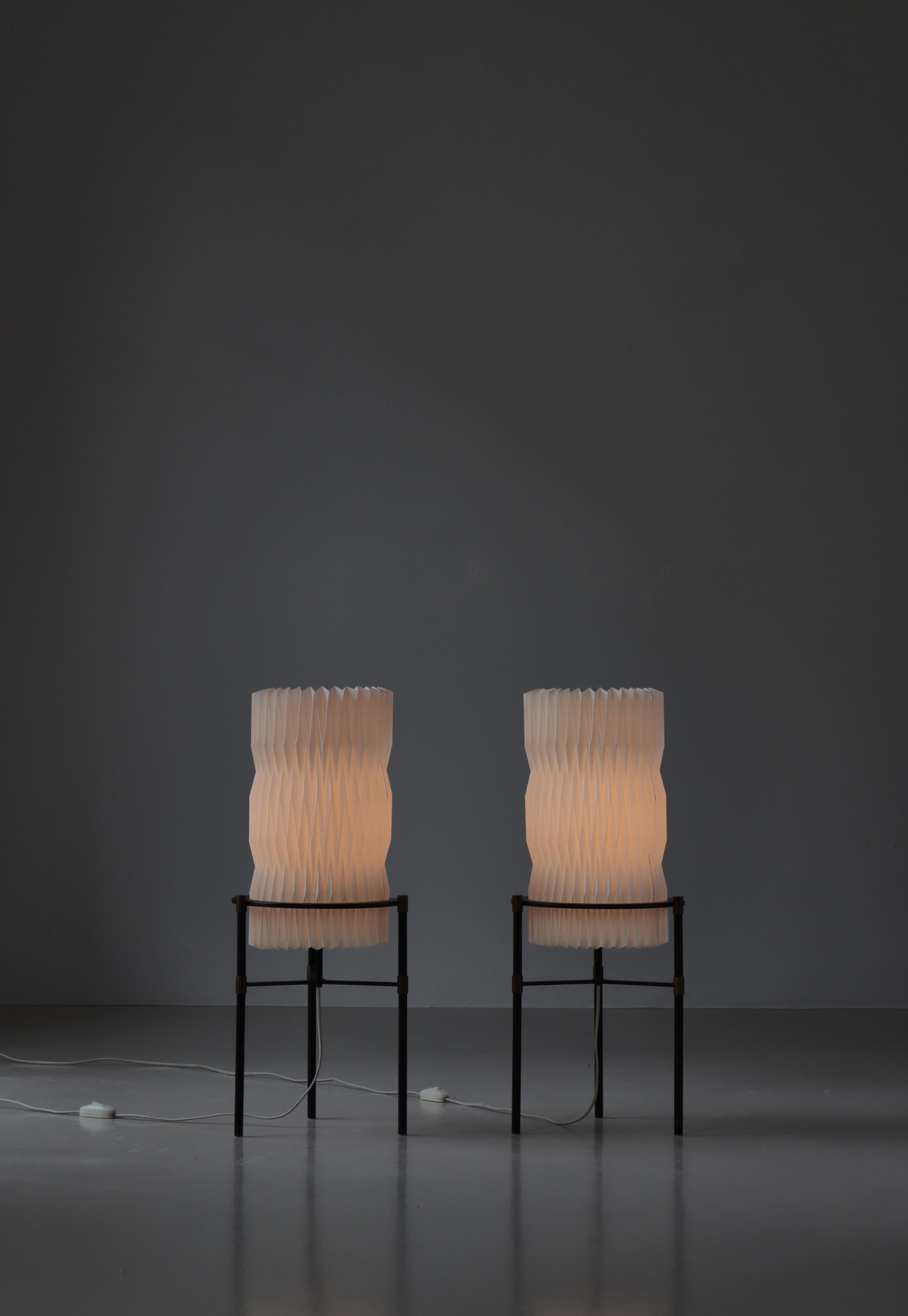 Le Klint Floor Lamps in Brass & Iron Tove & Edvard Kindt-Larsen, 1960s, Denmark In Good Condition For Sale In Odense, DK