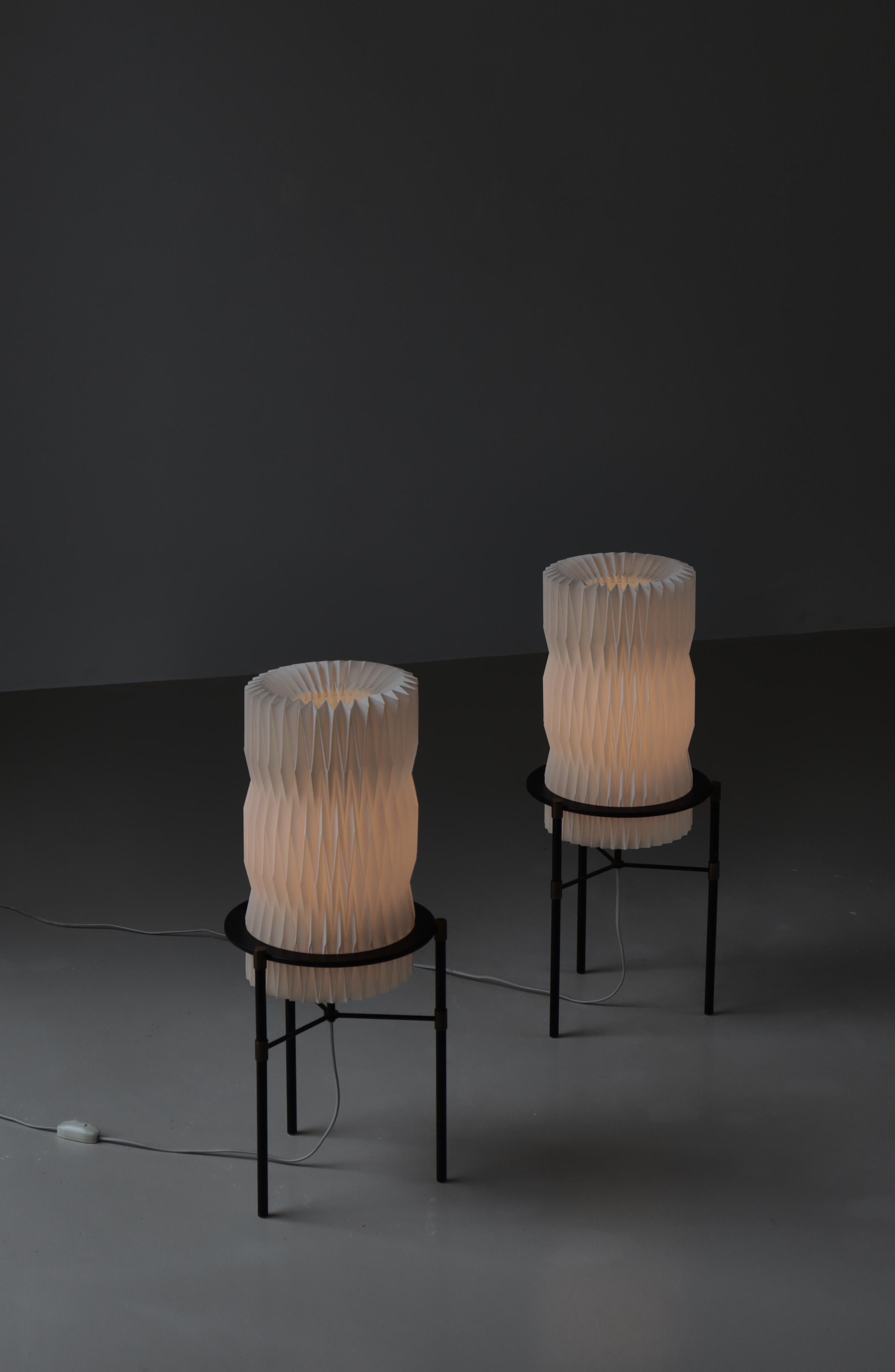 Mid-20th Century Le Klint Floor Lamps in Brass & Iron Tove & Edvard Kindt-Larsen, 1960s, Denmark For Sale