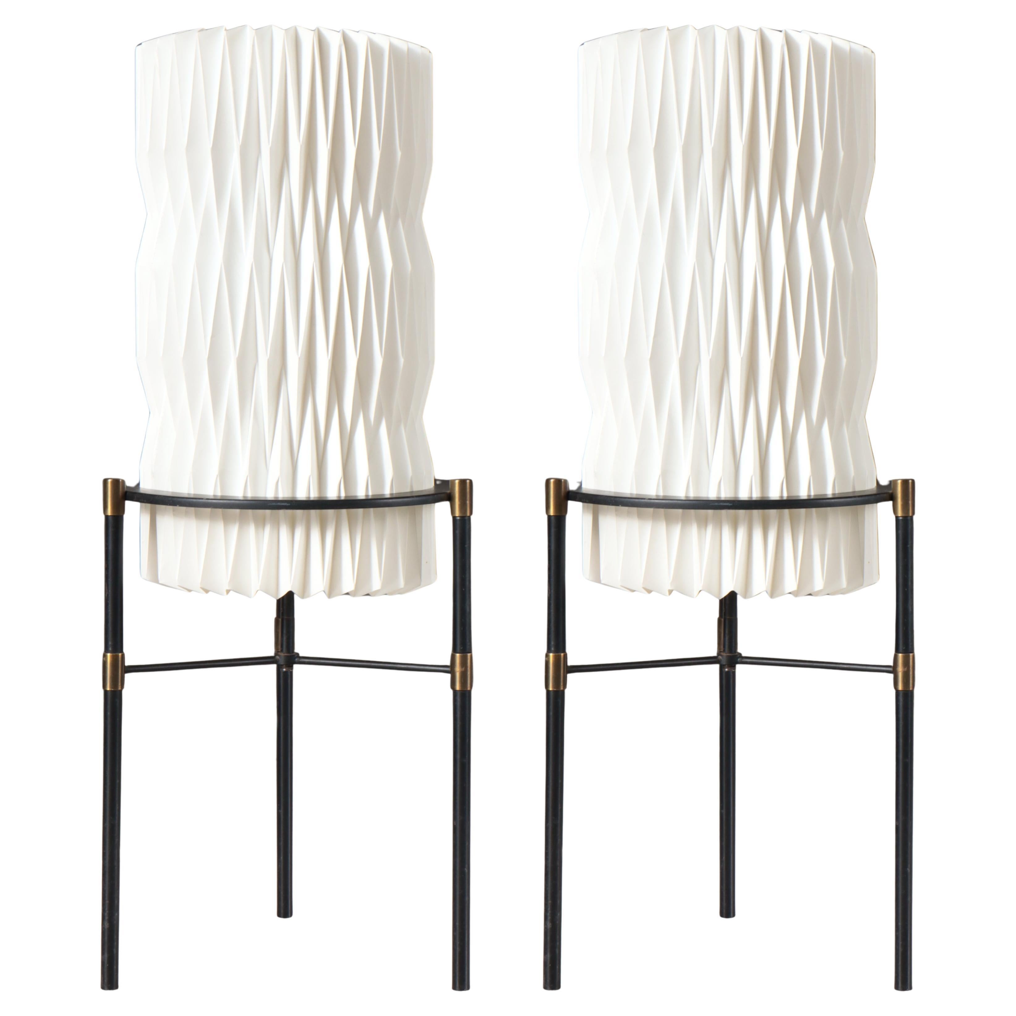 Le Klint Floor Lamps in Brass & Iron Tove & Edvard Kindt-Larsen, 1960s, Denmark For Sale