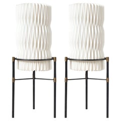 Le Klint Floor Lamps in Brass & Iron Tove & Edvard Kindt-Larsen, 1960s, Denmark
