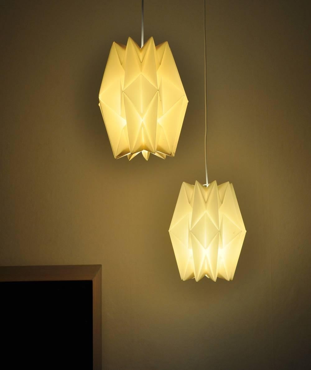 Plastic Le Klint Hand-Pleated Hanging Lamp by Peter Hvidt & Orla Mølgaard-Nielsen For Sale