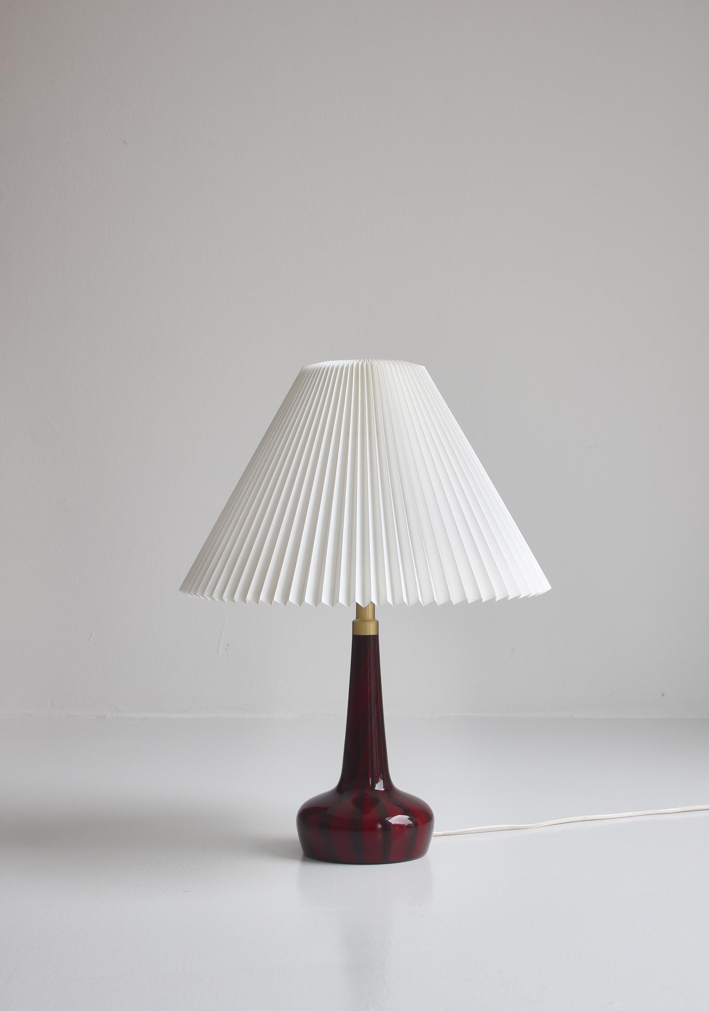 Danish Le Klint & Holmegaard Blown Glass Table Lamp Denmark by Esben Klint, 1970s For Sale