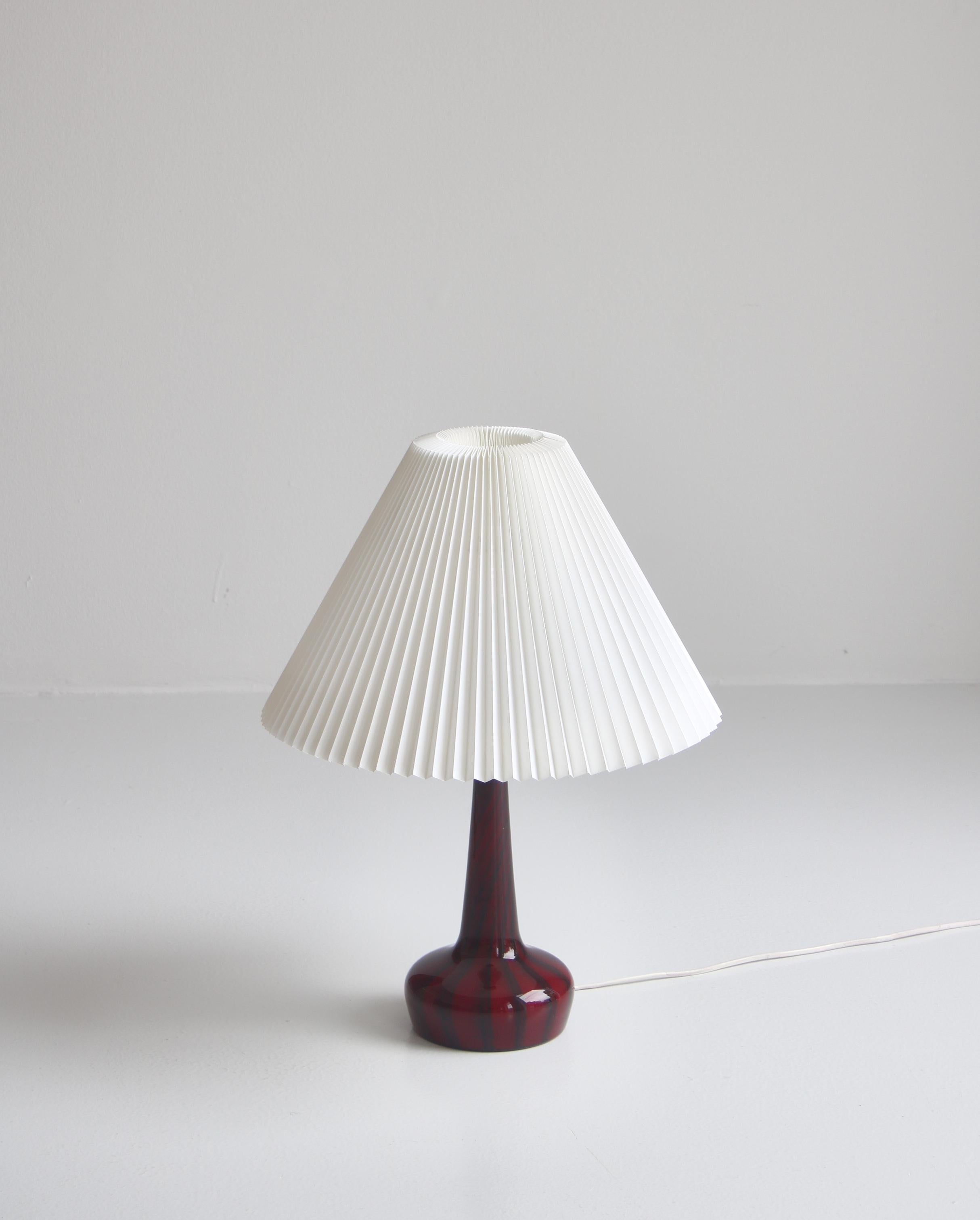 Late 20th Century Le Klint & Holmegaard Blown Glass Table Lamp Denmark by Esben Klint, 1970s For Sale
