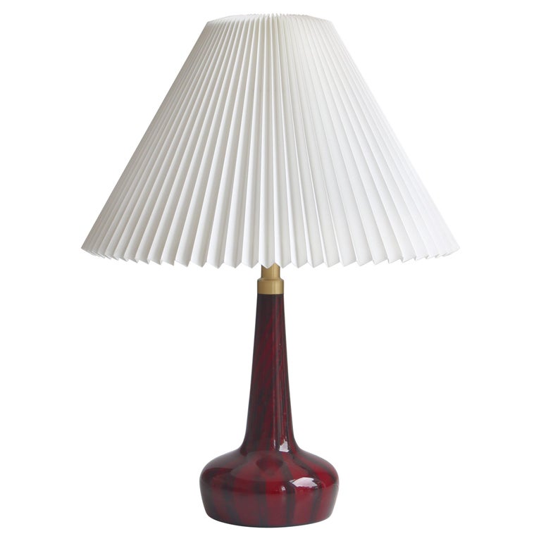 Le Klint and Holmegaard Blown Glass Table Lamp Denmark by Esben Klint,  1970s For Sale at 1stDibs