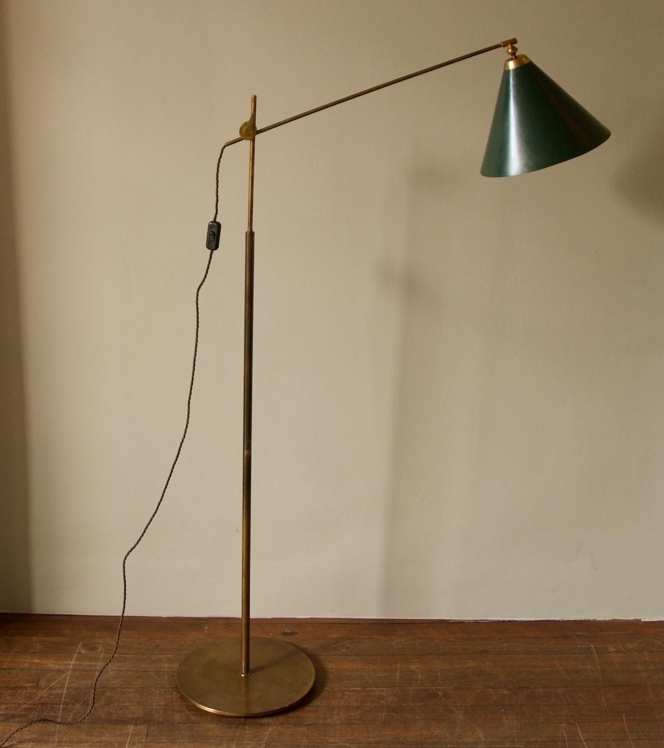 Lacquered Le Klint Solid Brass Floor Light
