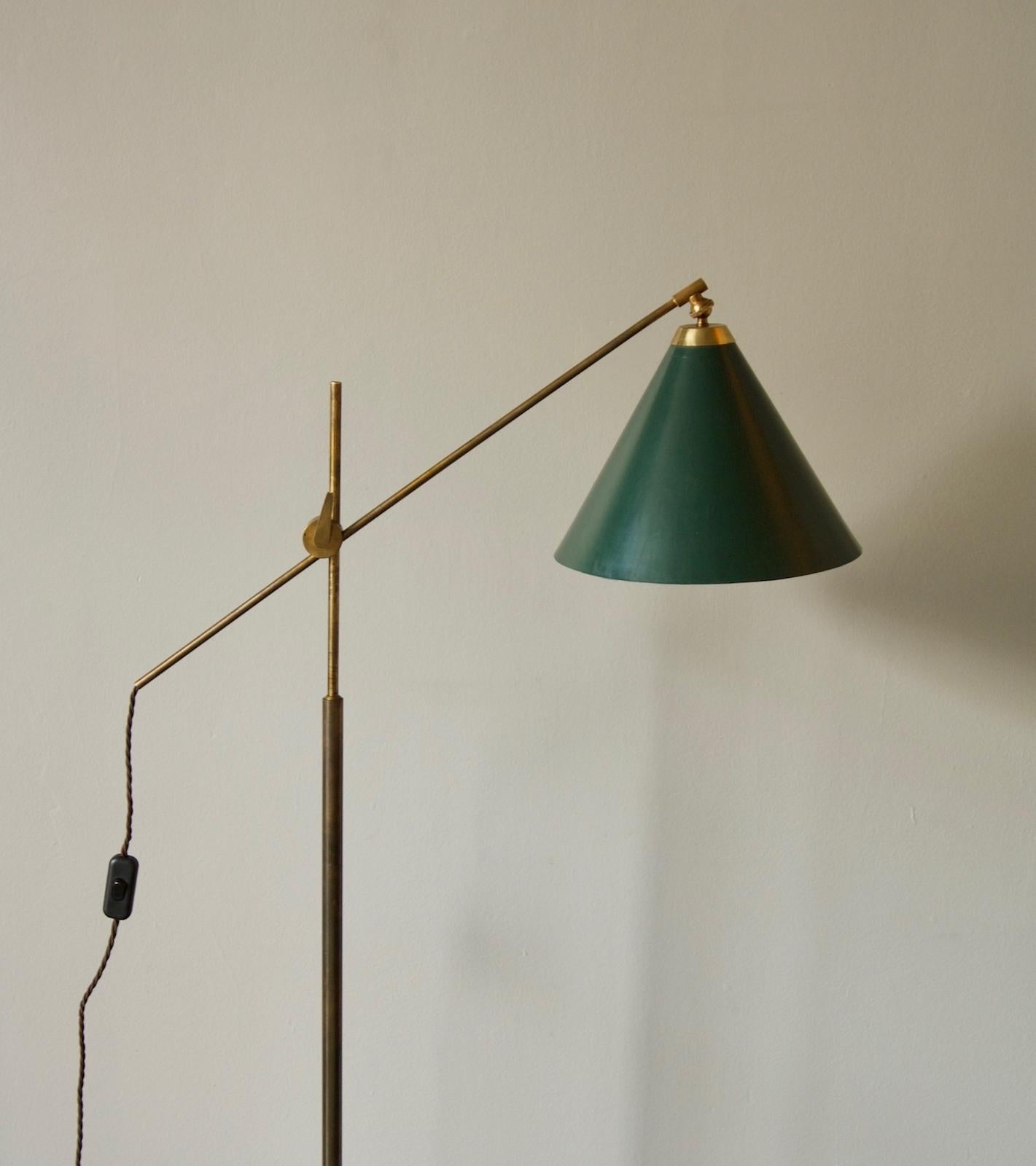 Le Klint Solid Brass Floor Light In Excellent Condition In London, GB