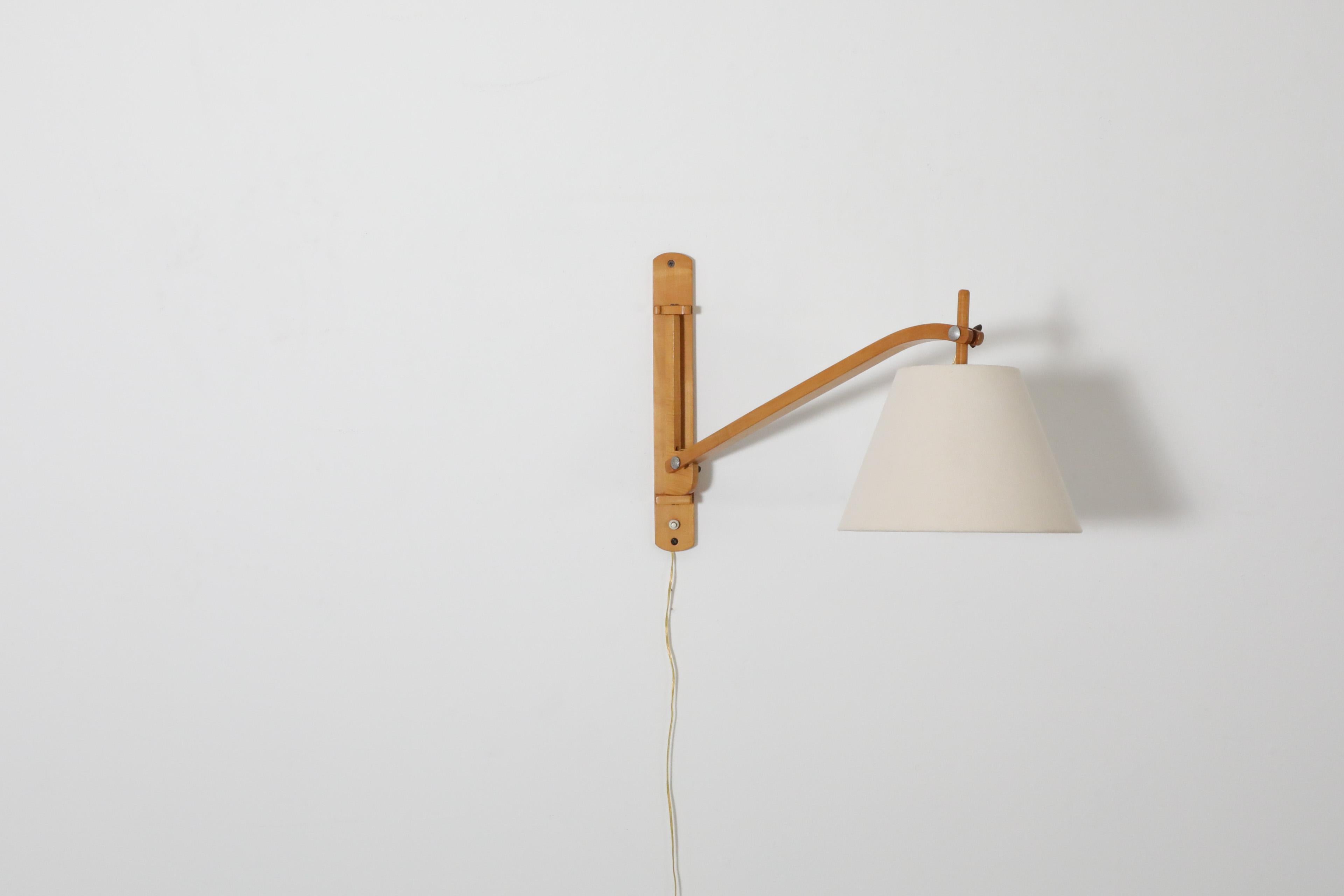Mid-Century Modern Le Klint style Mid-Century Wall Mount Lamp in Blonde Wood For Sale