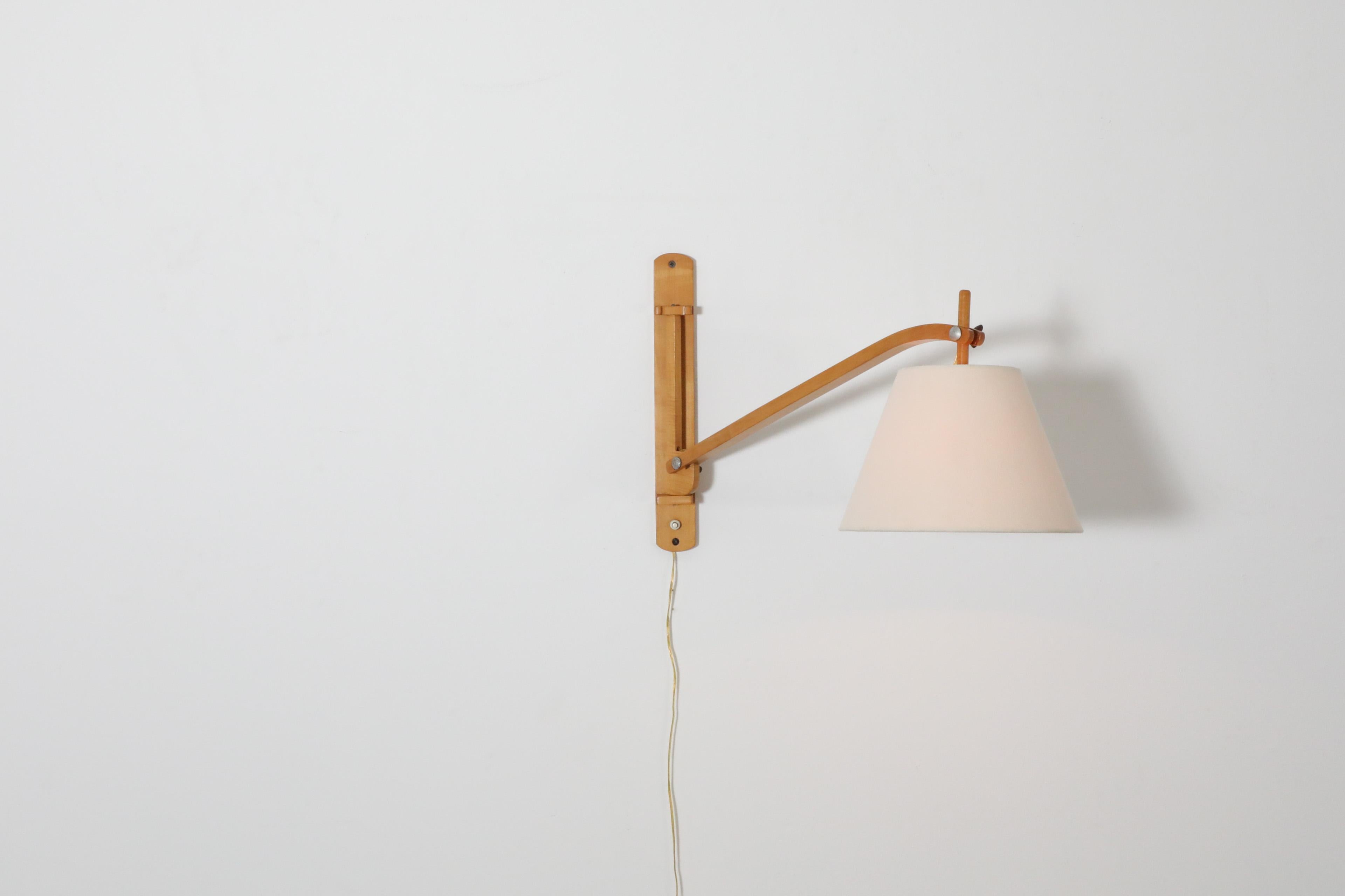 Danish Le Klint style Mid-Century Wall Mount Lamp in Blonde Wood For Sale