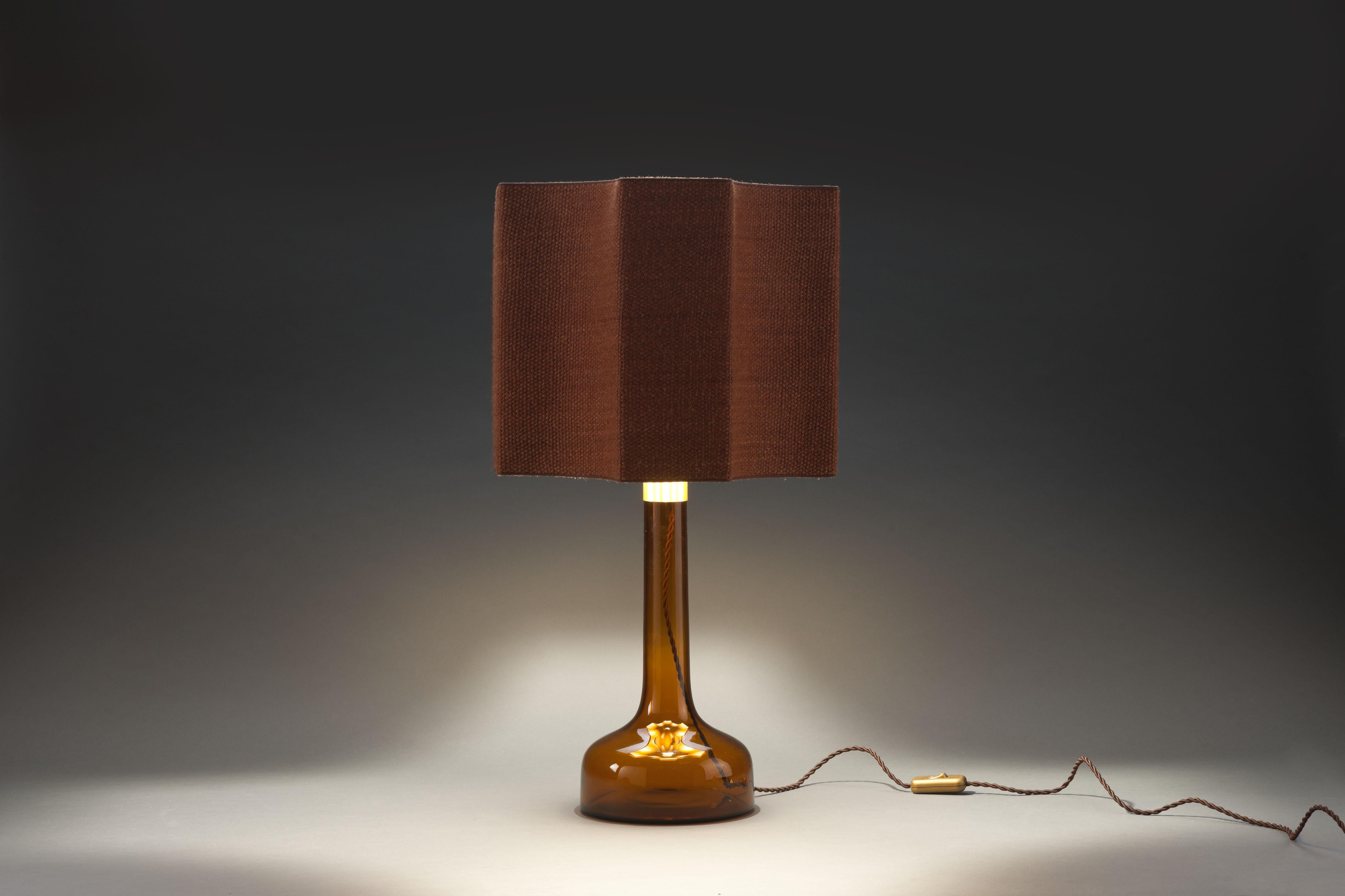 Le Klint Tobacco Brown Mouth-Blown Glass Table Lamp by Holmegaard 3
