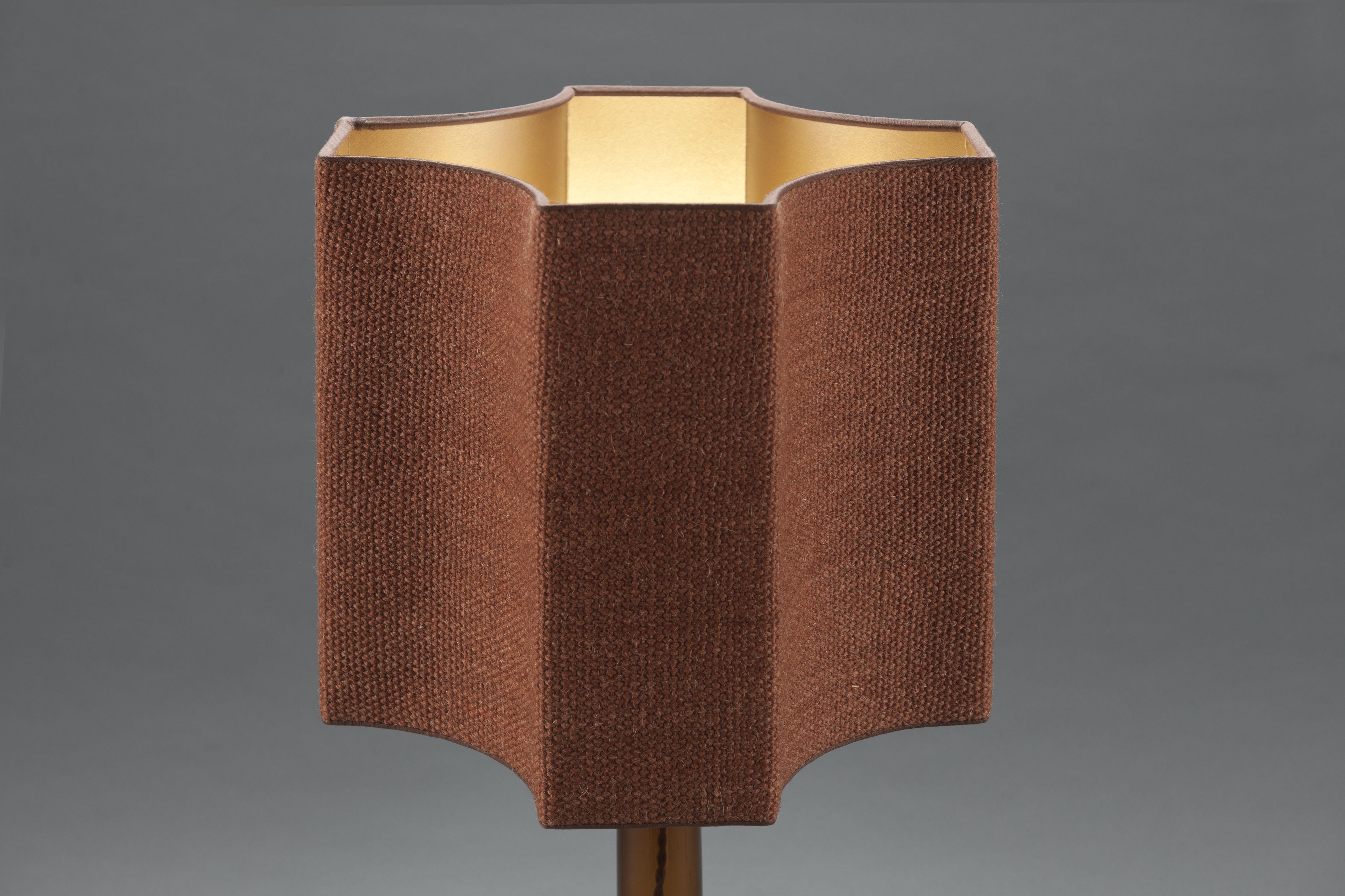 Mid-20th Century Le Klint Tobacco Brown Mouth-Blown Glass Table Lamp by Holmegaard