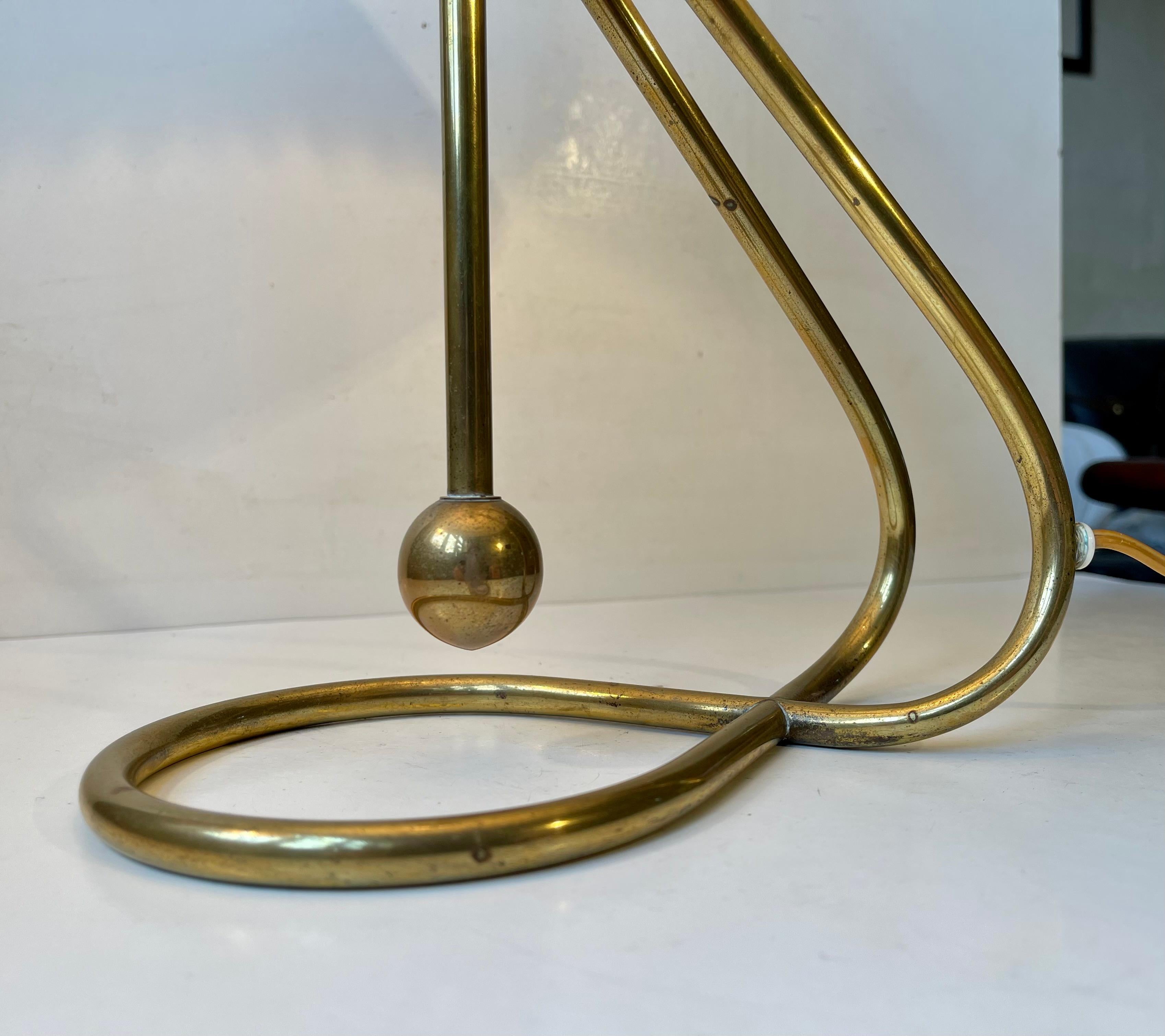Mid-Century Modern Le Klint - Vintage Adjustable Brass Table or Wall Lamp, 1950s For Sale