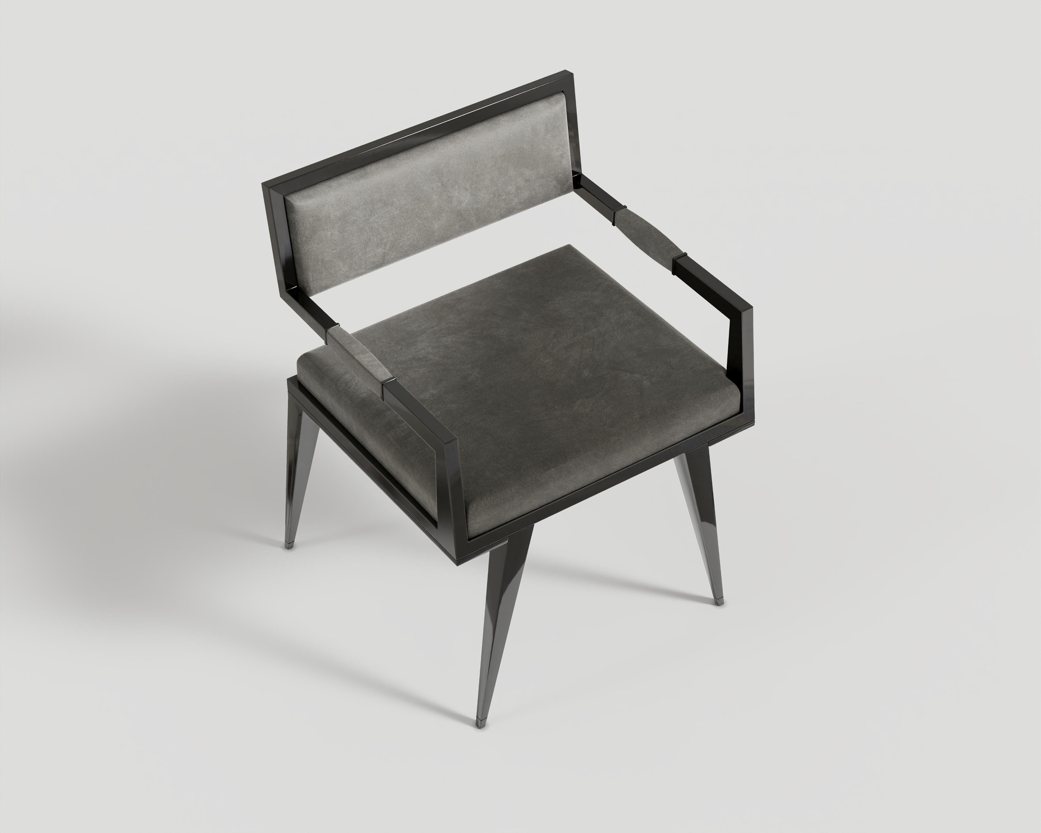 Le Loup Dining Chair in Black Lacquer by Palena Furniture  In New Condition For Sale In Istanbul, TR
