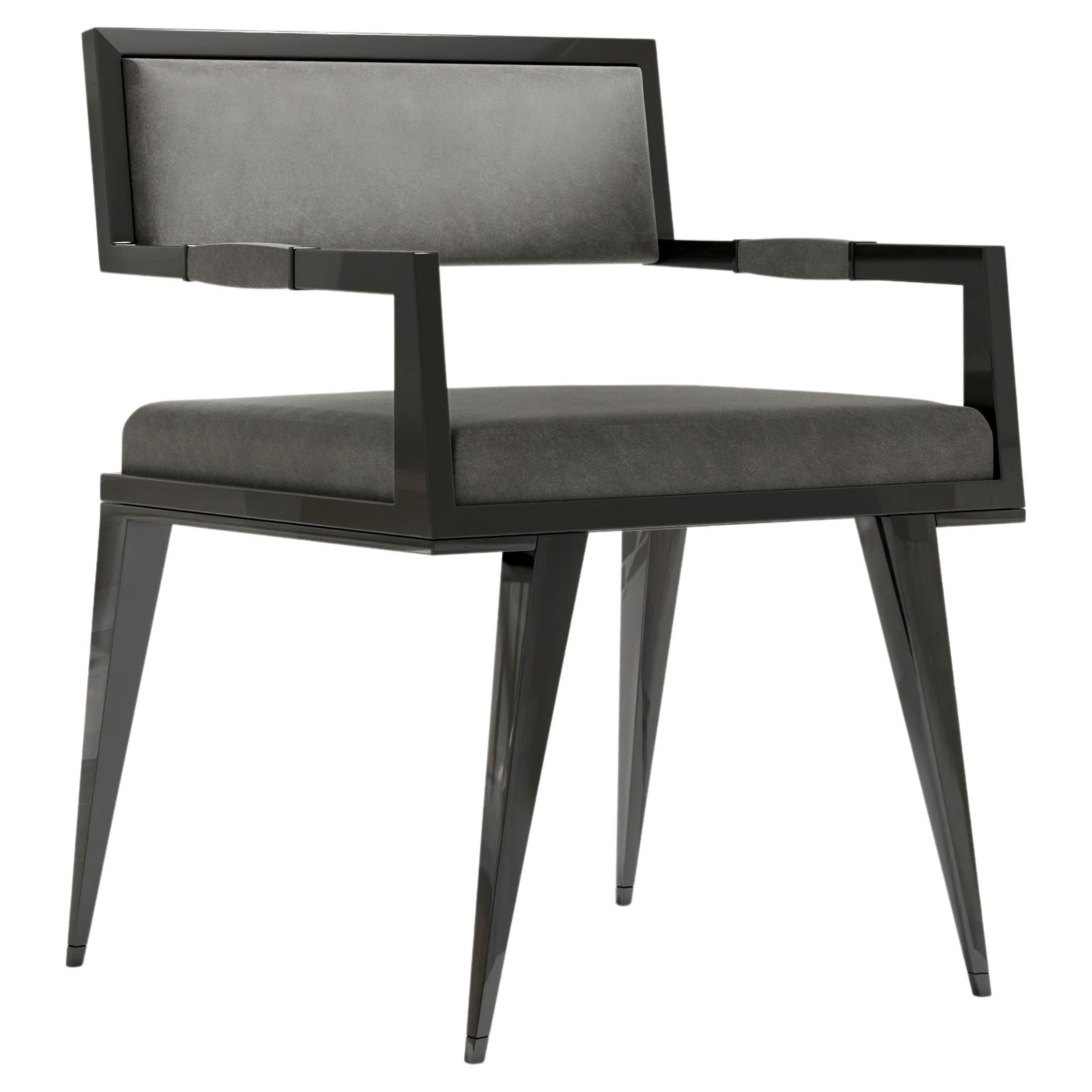 Le Loup Dining Chair in Black Lacquer by Palena Furniture  For Sale