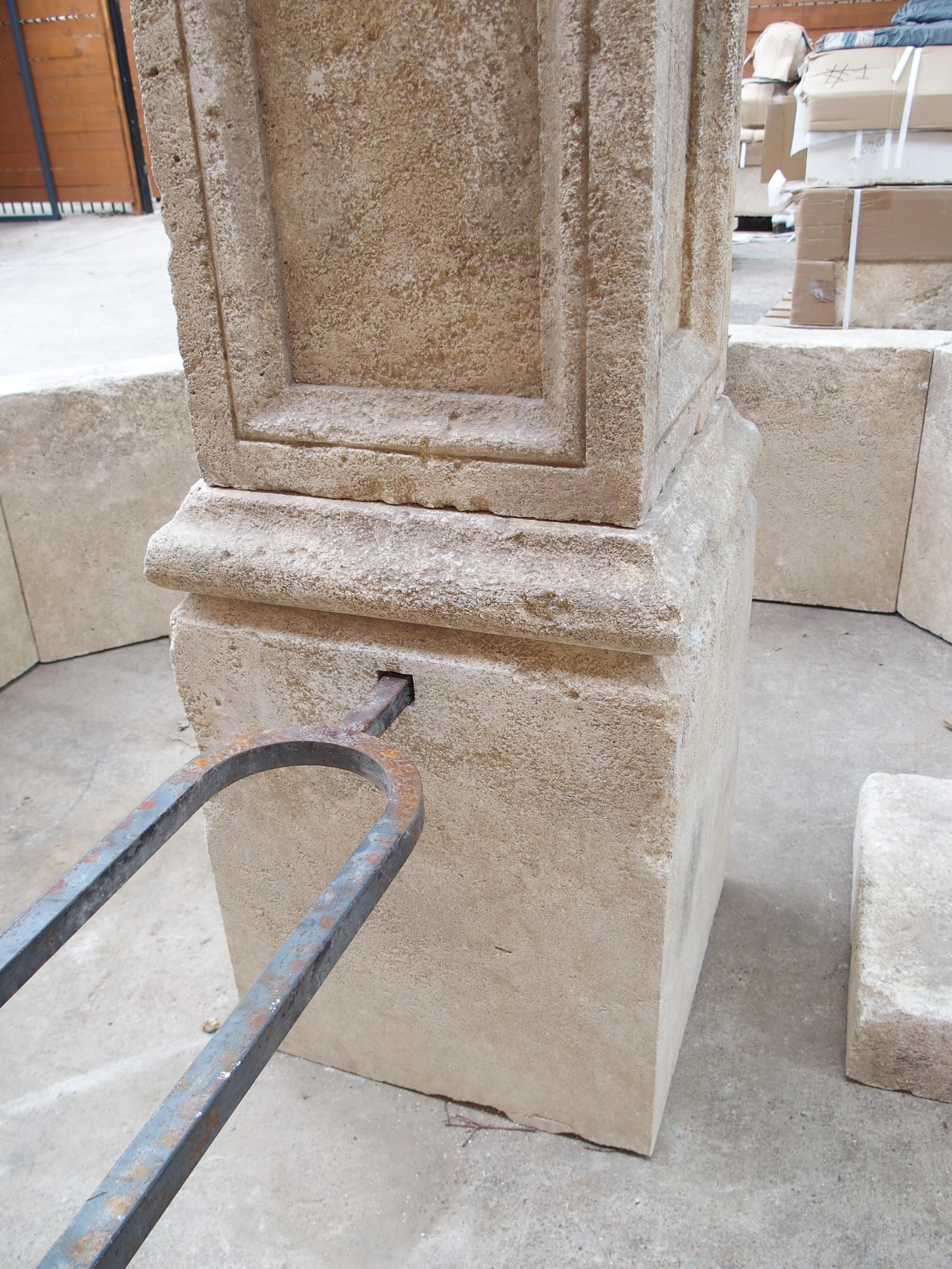 Le Louvre Large Octagonal Limestone Center Fountain from Provence, France 5