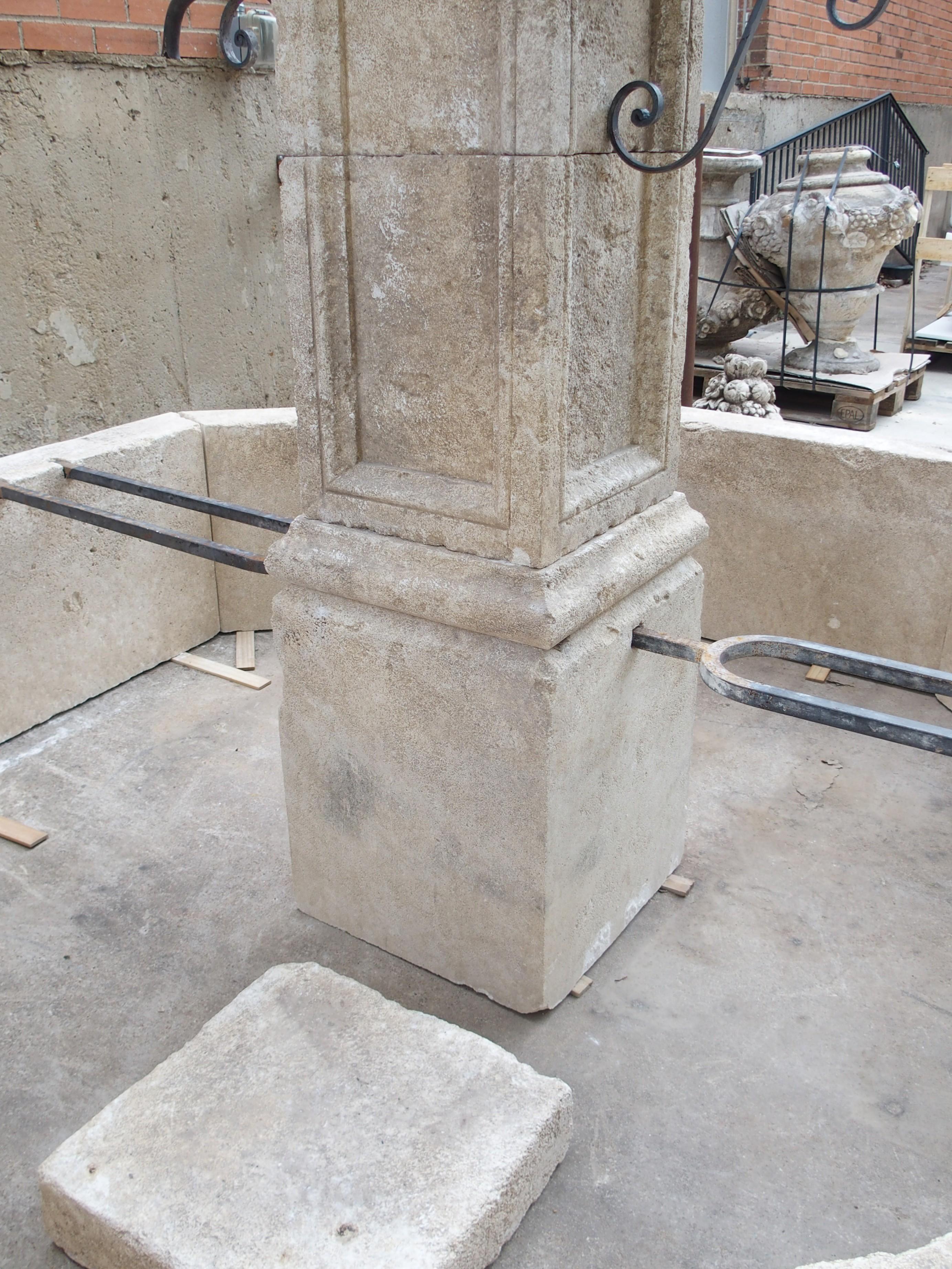 Le Louvre Large Octagonal Limestone Center Fountain from Provence, France 10