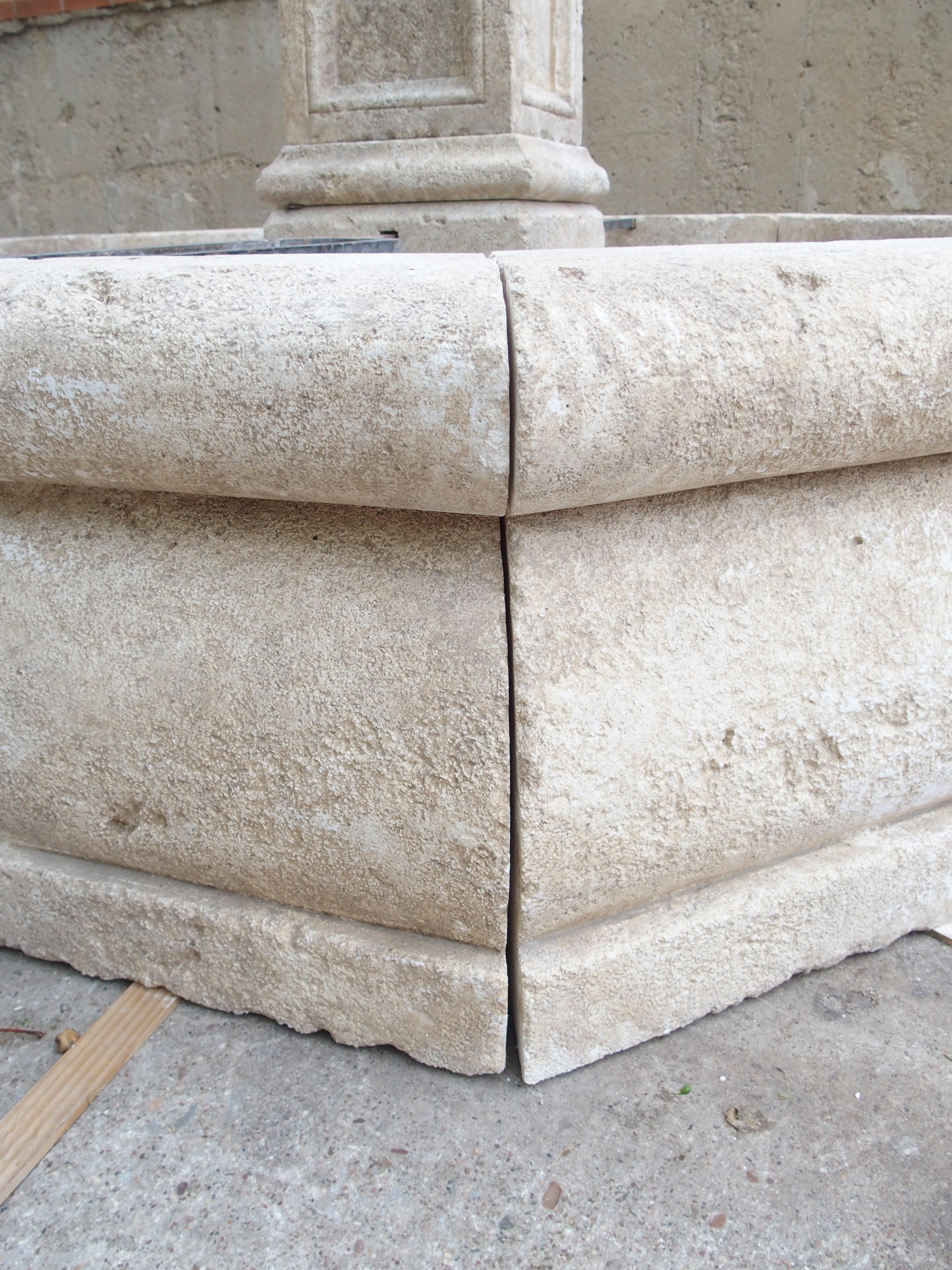 Le Louvre Large Octagonal Limestone Center Fountain from Provence, France In Good Condition In Dallas, TX