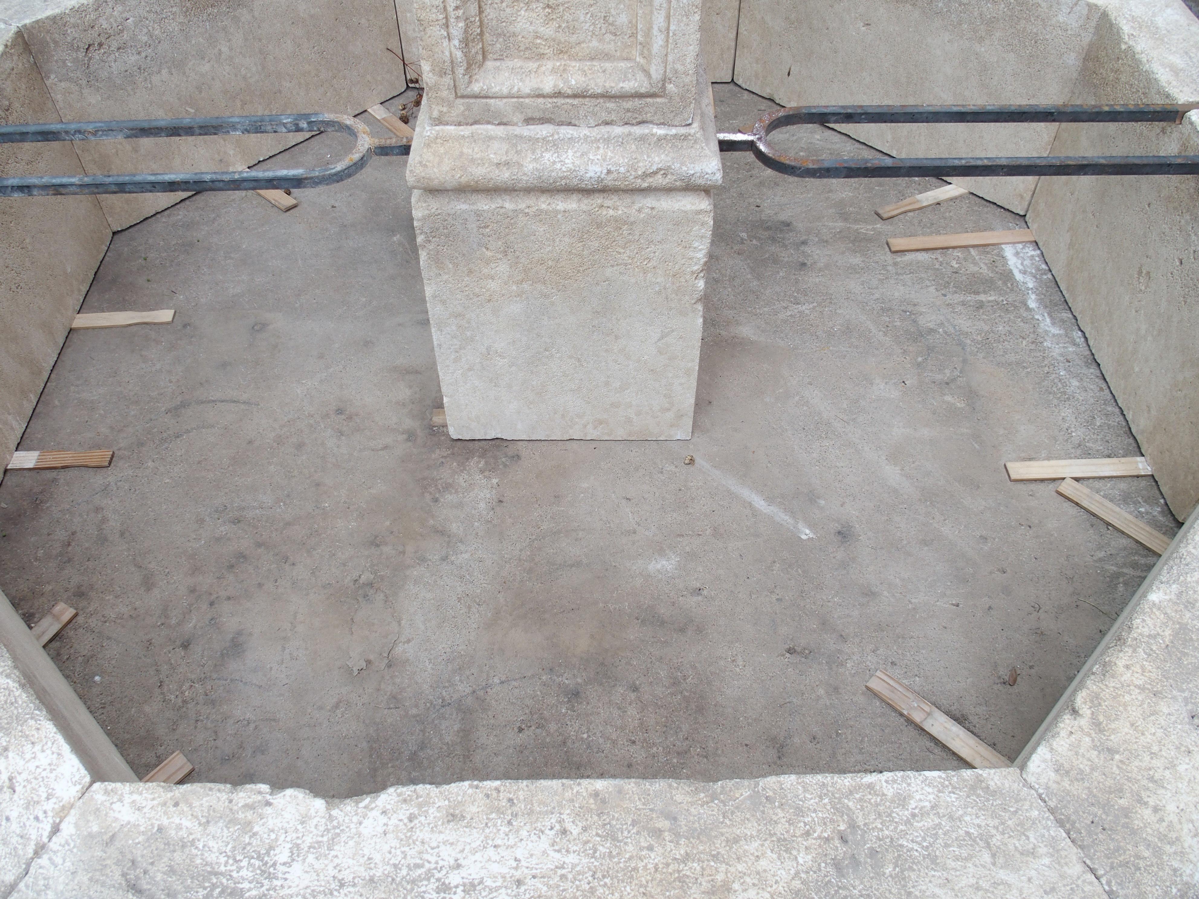 Le Louvre Large Octagonal Limestone Center Fountain from Provence, France 1