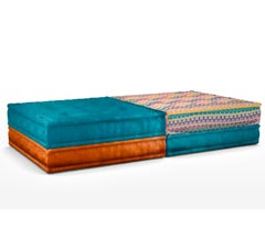 Le Mah Jong Modular Missoni Multi Color Daybed, Ottoman, Roche Bobois, 2015