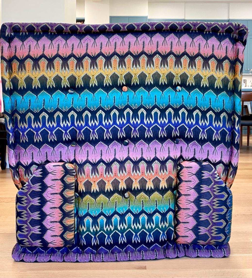 Le Mah Jong Modular Missoni Multi Color Lounge Chair Ottoman, Roche Bobois, 2015 In Good Condition In Brooklyn, NY