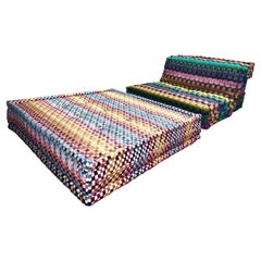 Used Le Mah Jong Modular Missoni Multi Color Lounge Chair Ottoman, Roche Bobois, 2015