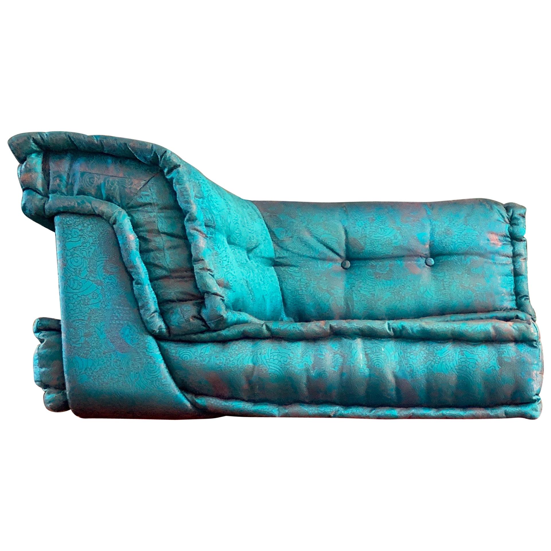 Le Mah Jong Modular Sofa Corner Lounge Chair Roche Bobois Gaultier Teal Silk