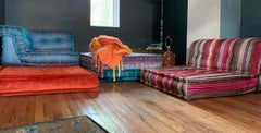 Le Mah Jong Modular Sofa Hans Hopfer Roche Bobois Jean Paul Gaultier Silk Velvet
