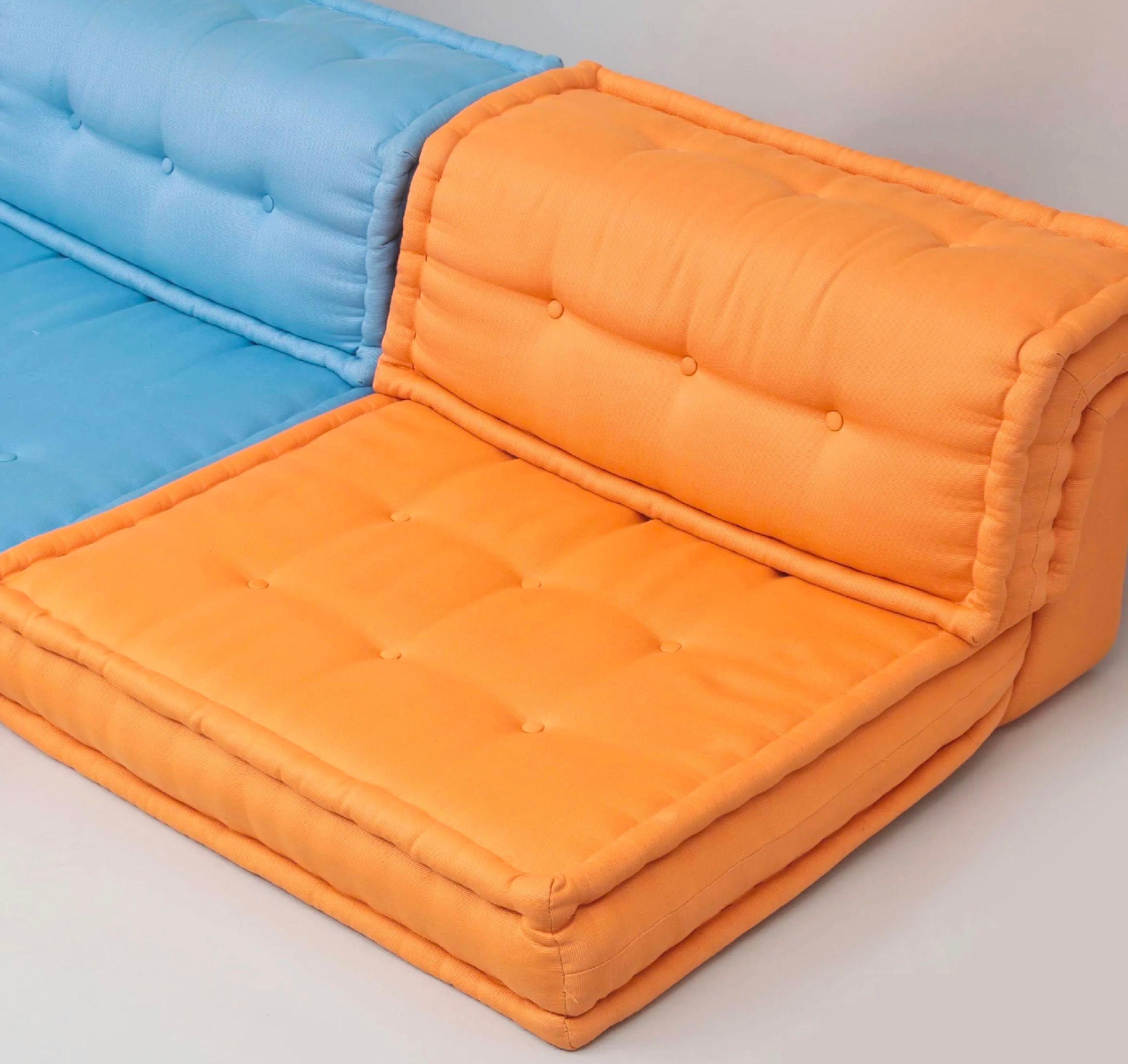 Textile Le Mah Jong Roche Bobois Custom Springtime Pastel Modular Sofa Sectional Set For Sale