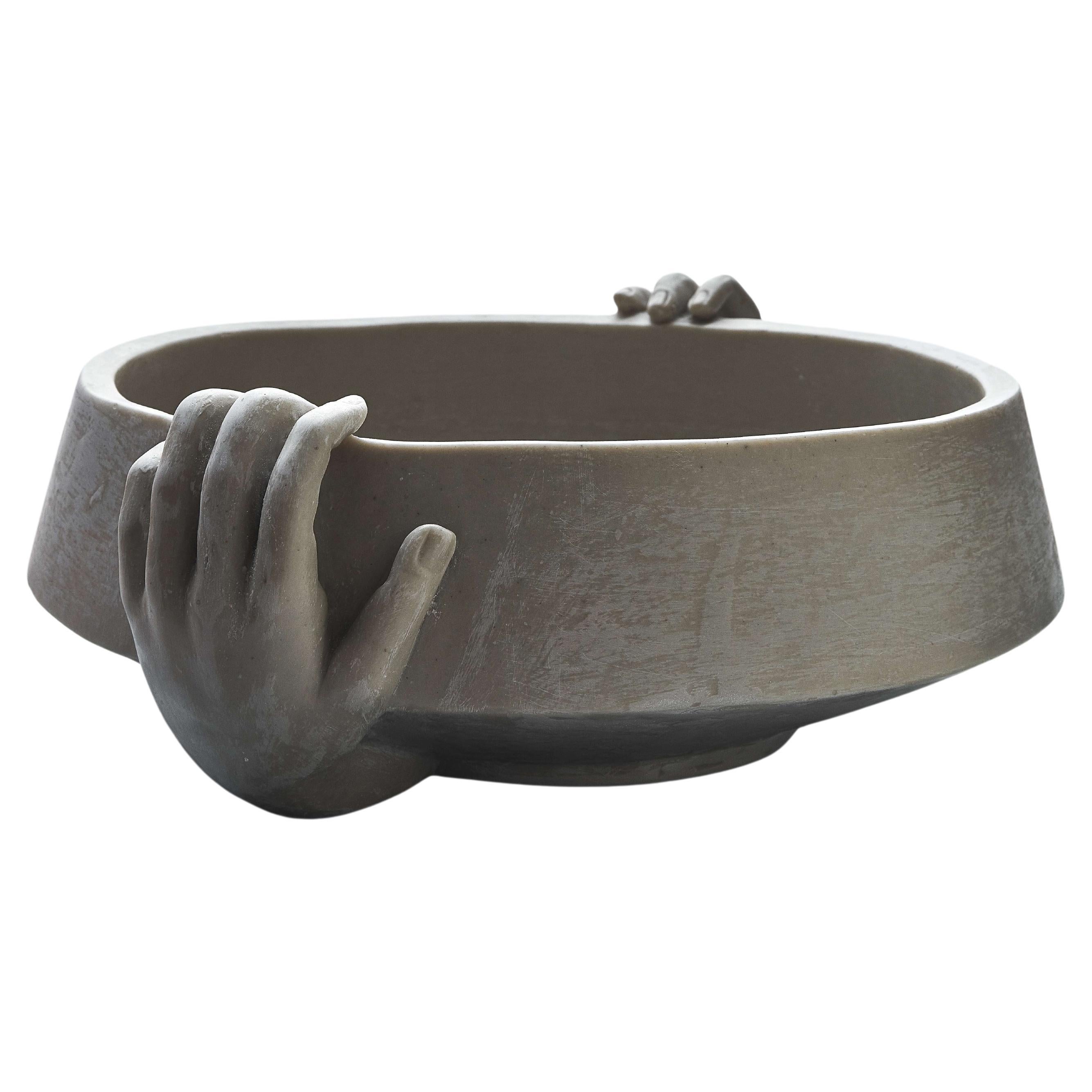 Sculptural Bowl of Hands- Le Mani in  Hand-Crafted Resin and Stone