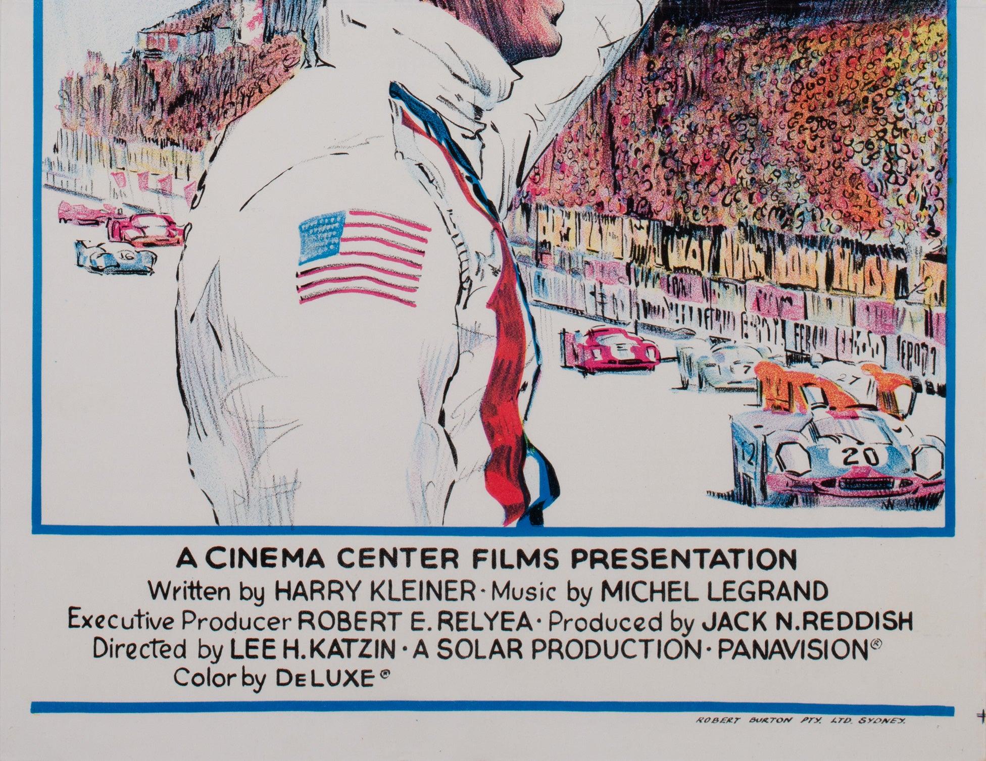 Le Mans 1971 Australische Tageszeitung Filmplakat, Steve McQueen (Papier) im Angebot