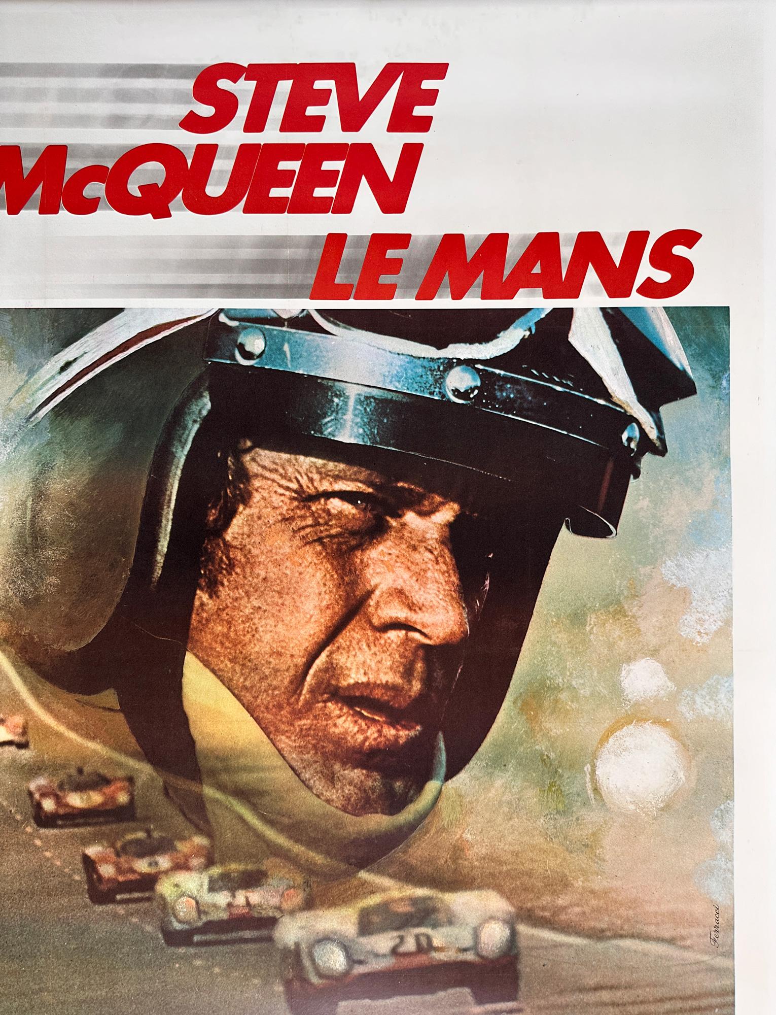 LE MANS  R1971 Cartel de Gran Película Francesa, RENE FERRACCI siglo XX en venta