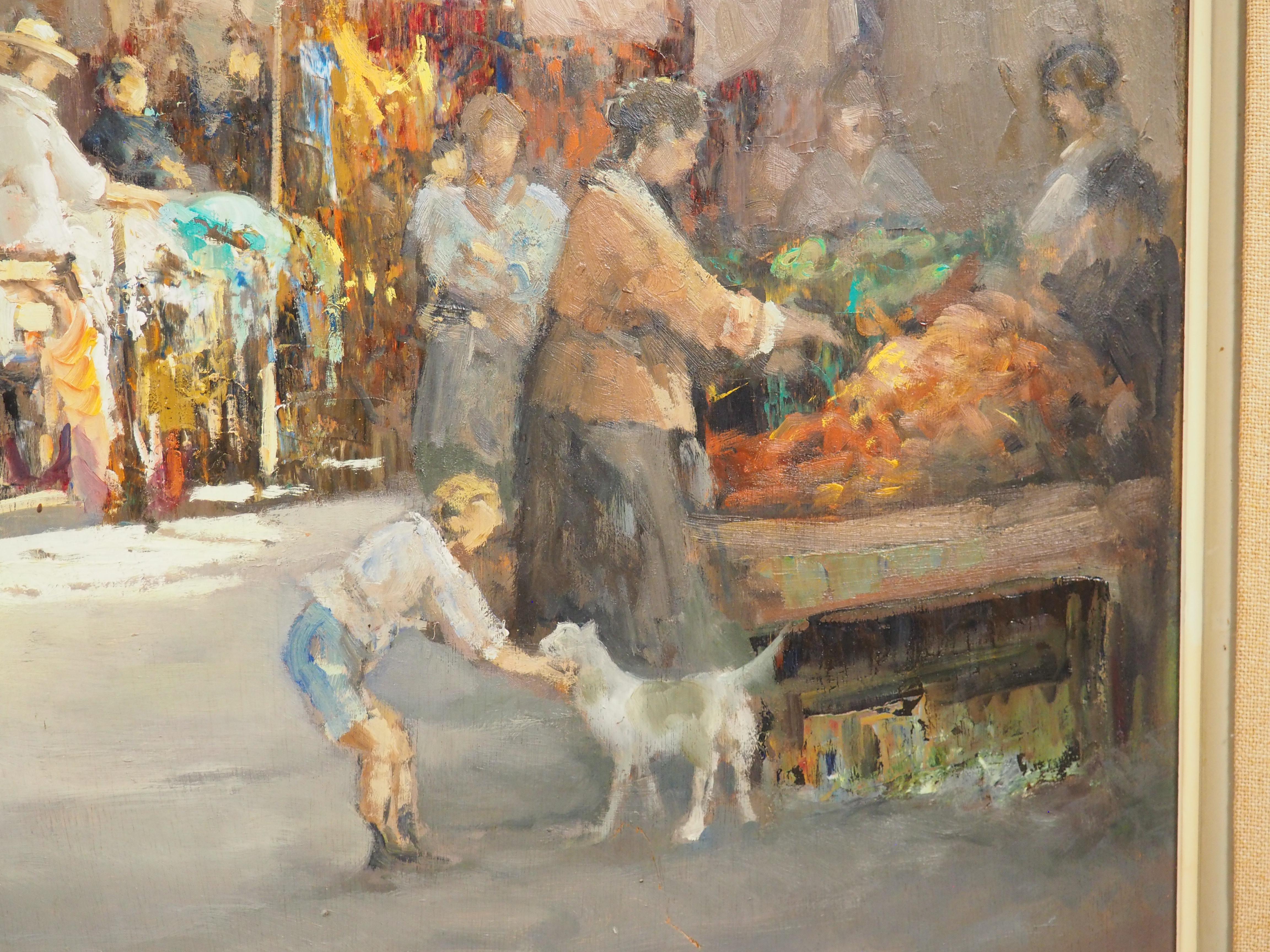 Le Marché d'Arles, Der Markt in Arles, Frankreich, Öl auf Leinwand Gemälde, 20. im Angebot 5