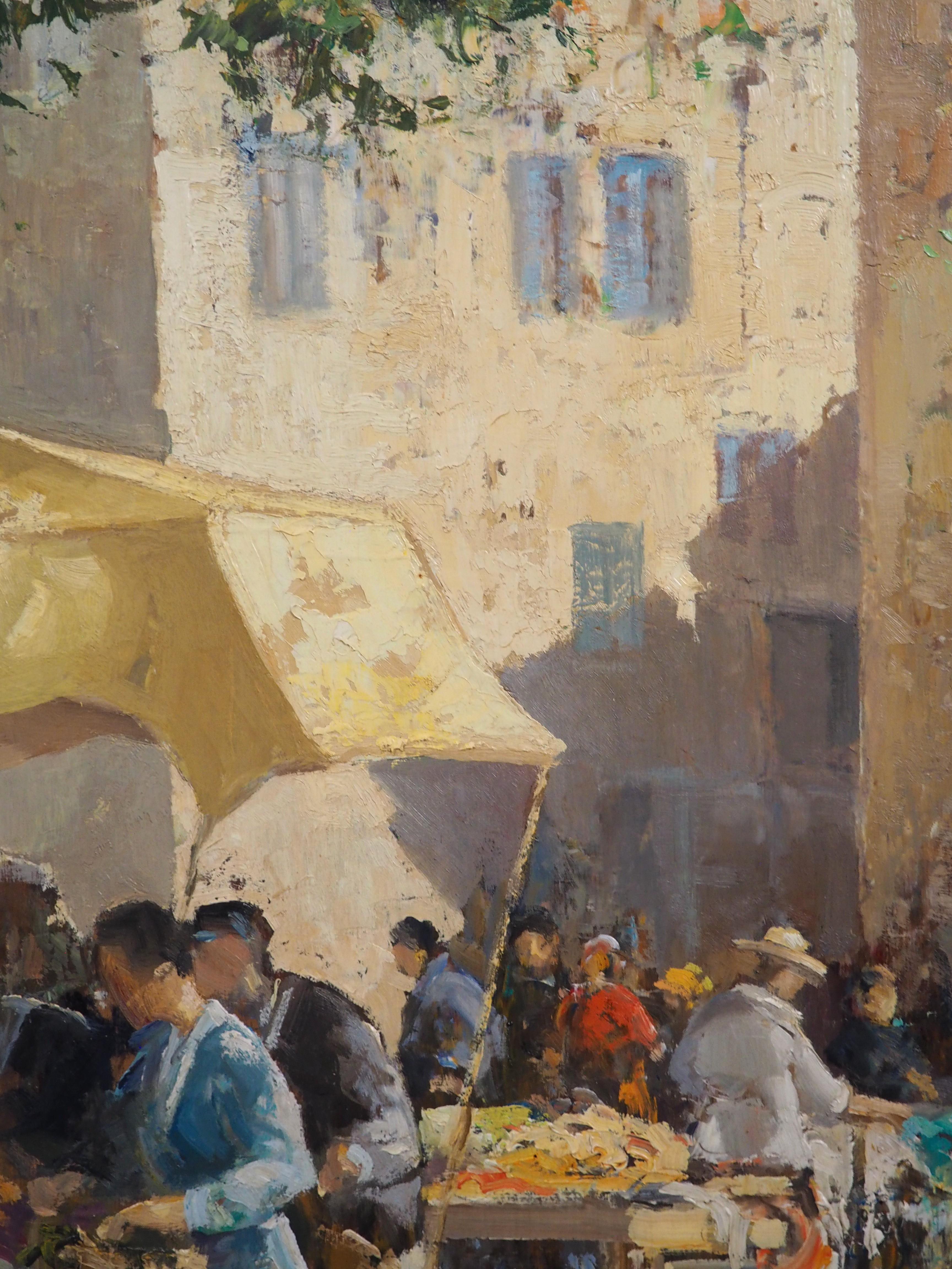 Le Marché d'Arles, Der Markt in Arles, Frankreich, Öl auf Leinwand Gemälde, 20. im Angebot 8