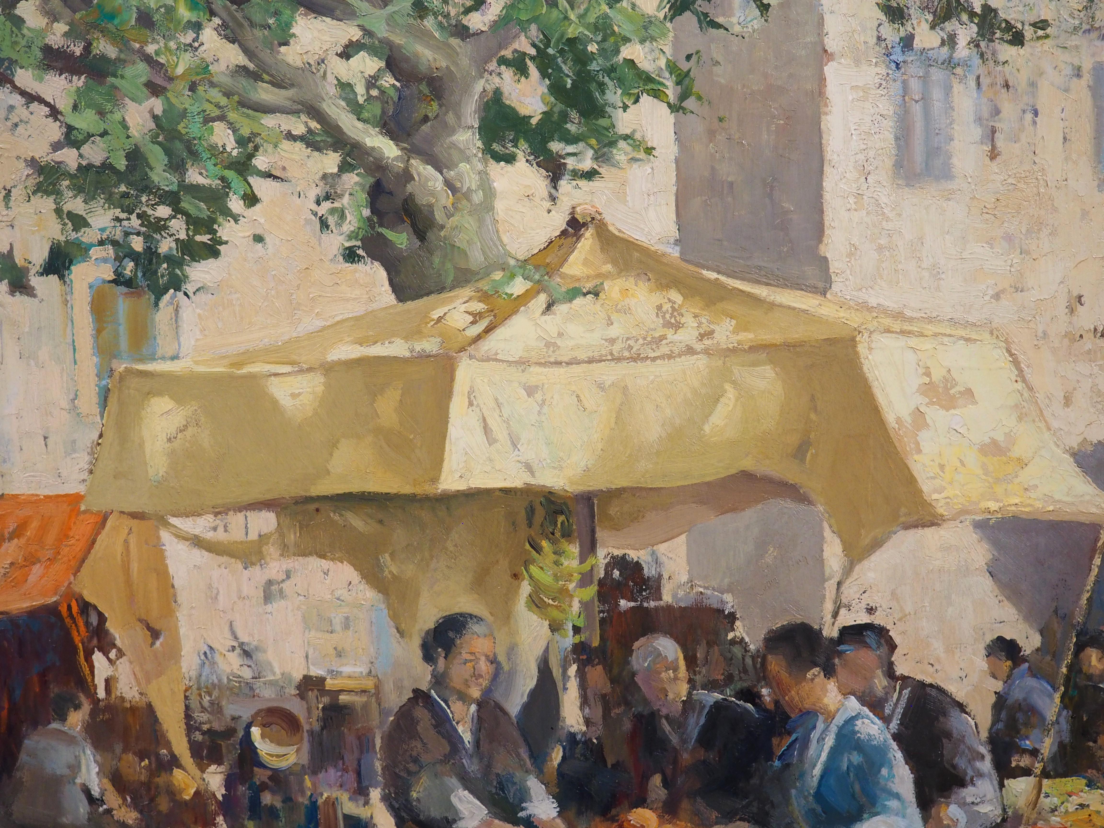 Le Marché d'Arles, Der Markt in Arles, Frankreich, Öl auf Leinwand Gemälde, 20. im Angebot 9