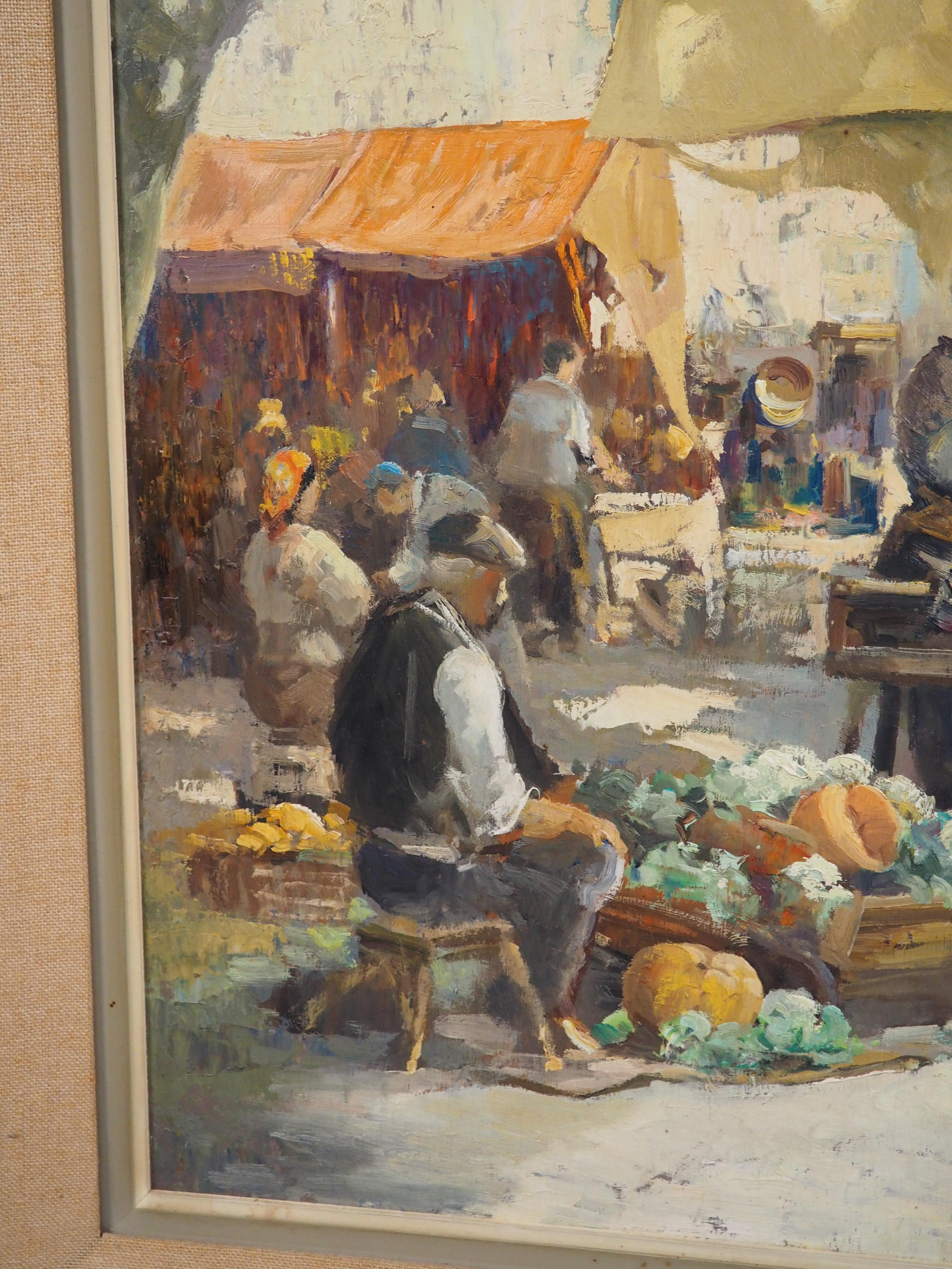 Le Marché d'Arles, Der Markt in Arles, Frankreich, Öl auf Leinwand Gemälde, 20. im Angebot 10