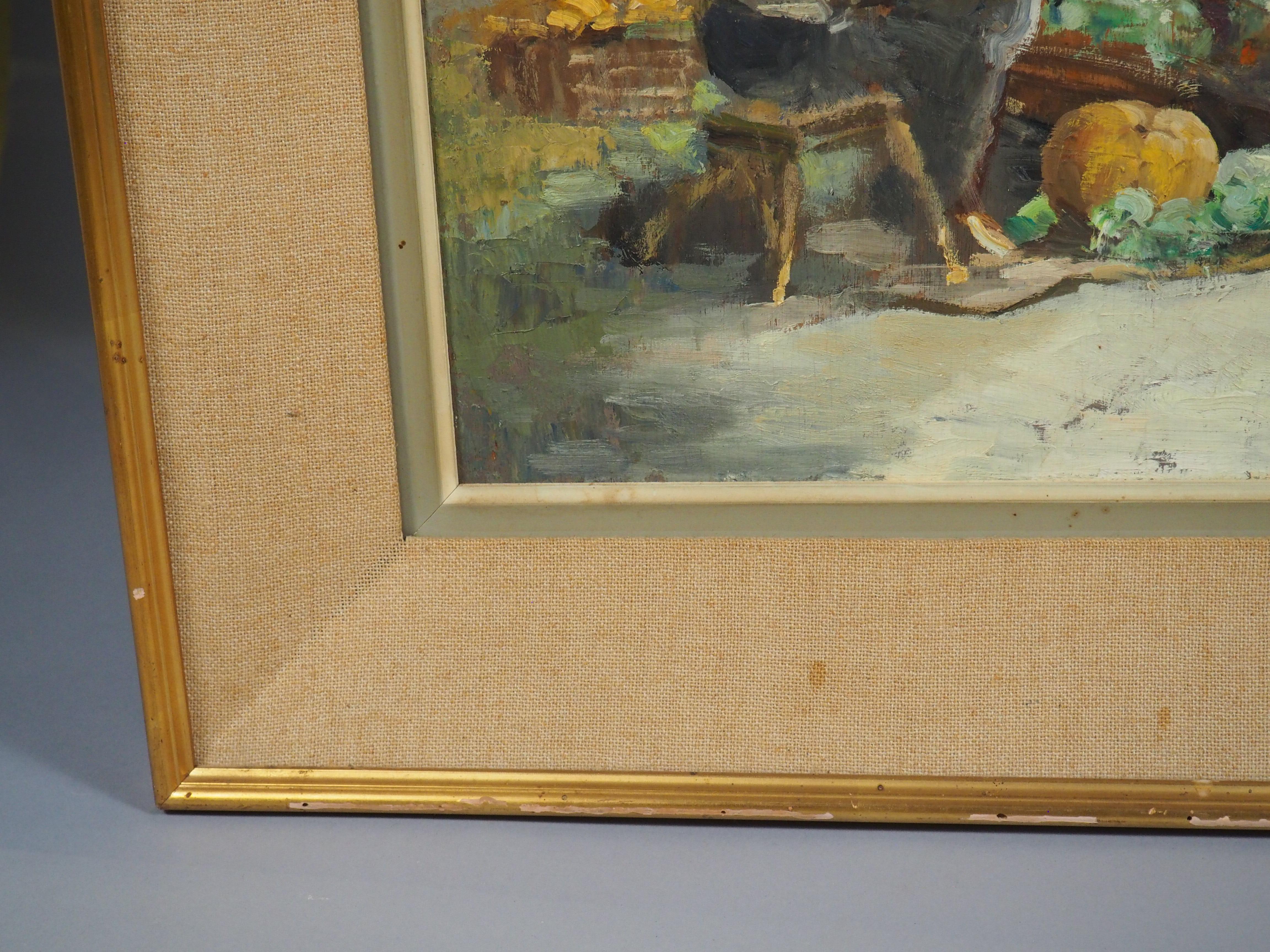 Le Marché d'Arles, Der Markt in Arles, Frankreich, Öl auf Leinwand Gemälde, 20. (Handbemalt) im Angebot