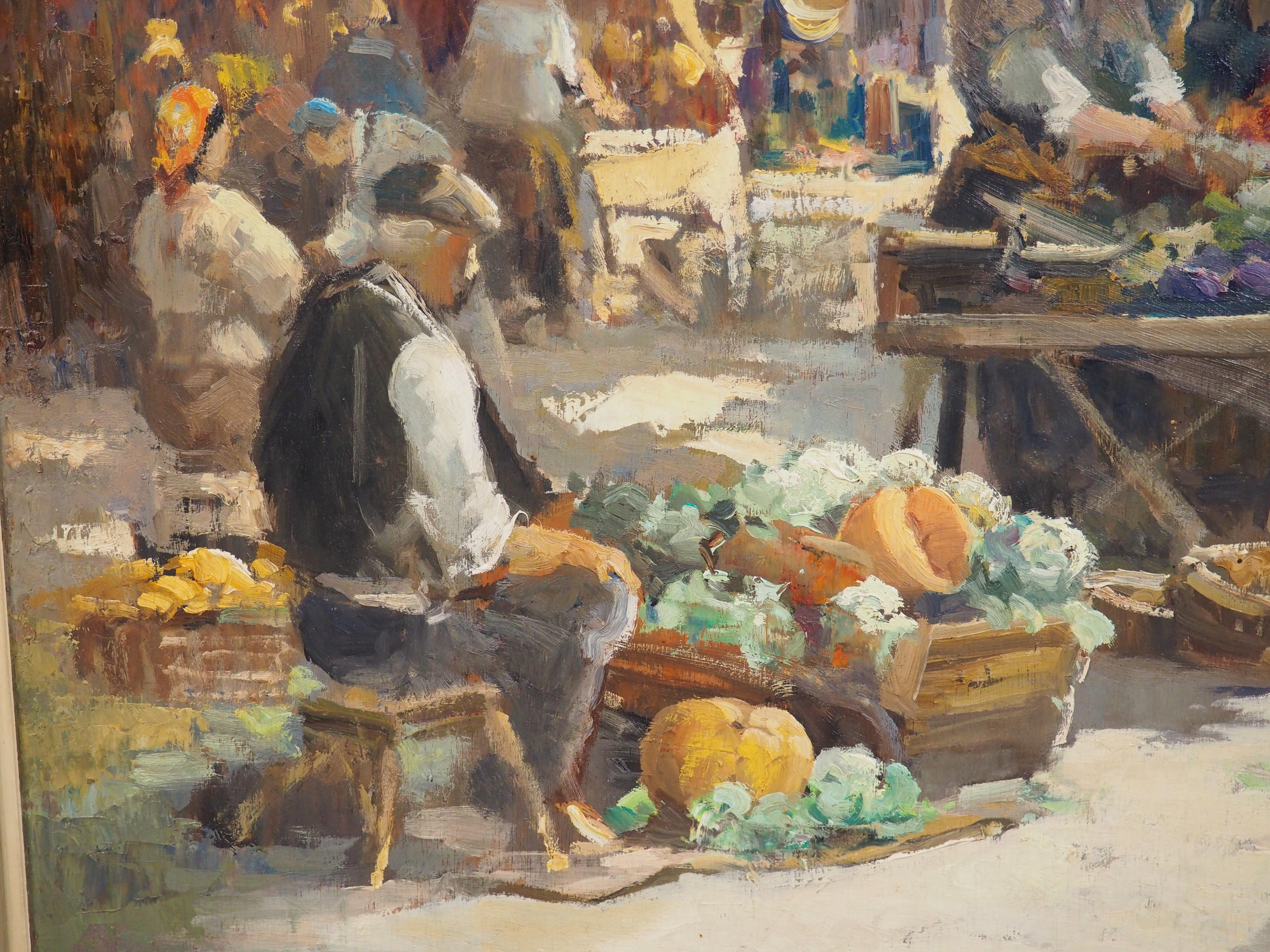 Le Marché d'Arles, Der Markt in Arles, Frankreich, Öl auf Leinwand Gemälde, 20. im Angebot 1