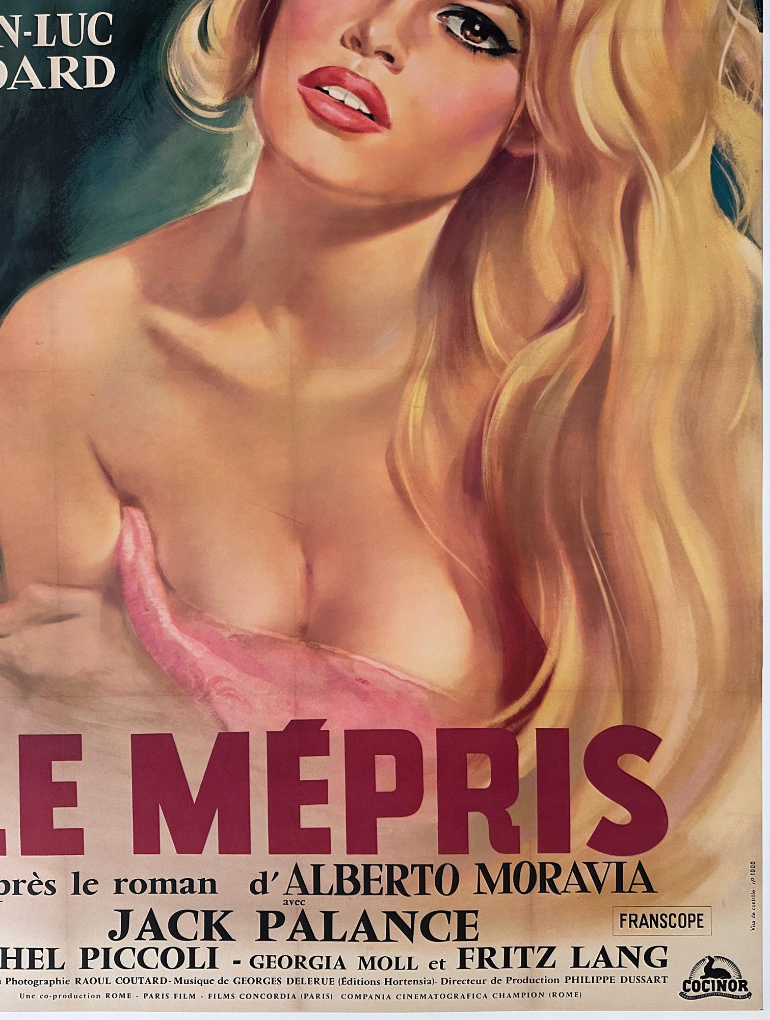 Le Mepris 1963 French Grande Film Poster, Georges Allard For Sale 1