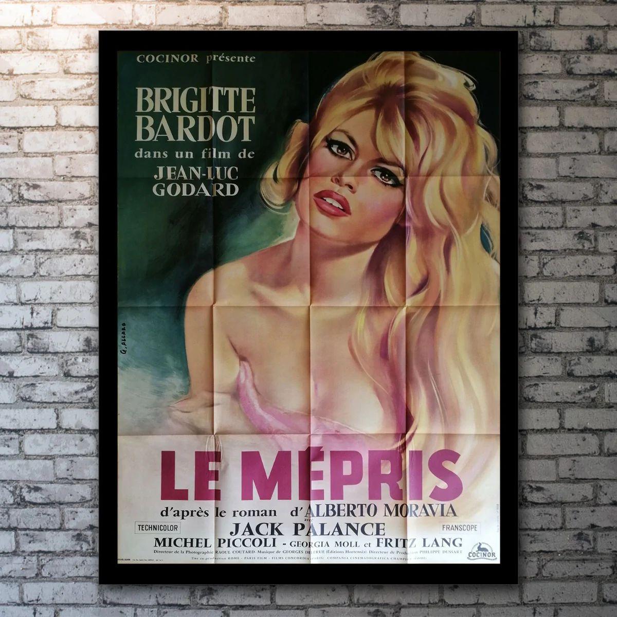 Le Mepris, Unframed Poster, 1963

This original French 47 x 63' Grande is one of Bardot's most asked for country-of-origin posters. Featuring a stunning illustration of Brigitte Bardot by artist Gilbert Allard, this masterpiece shows Bardot at the